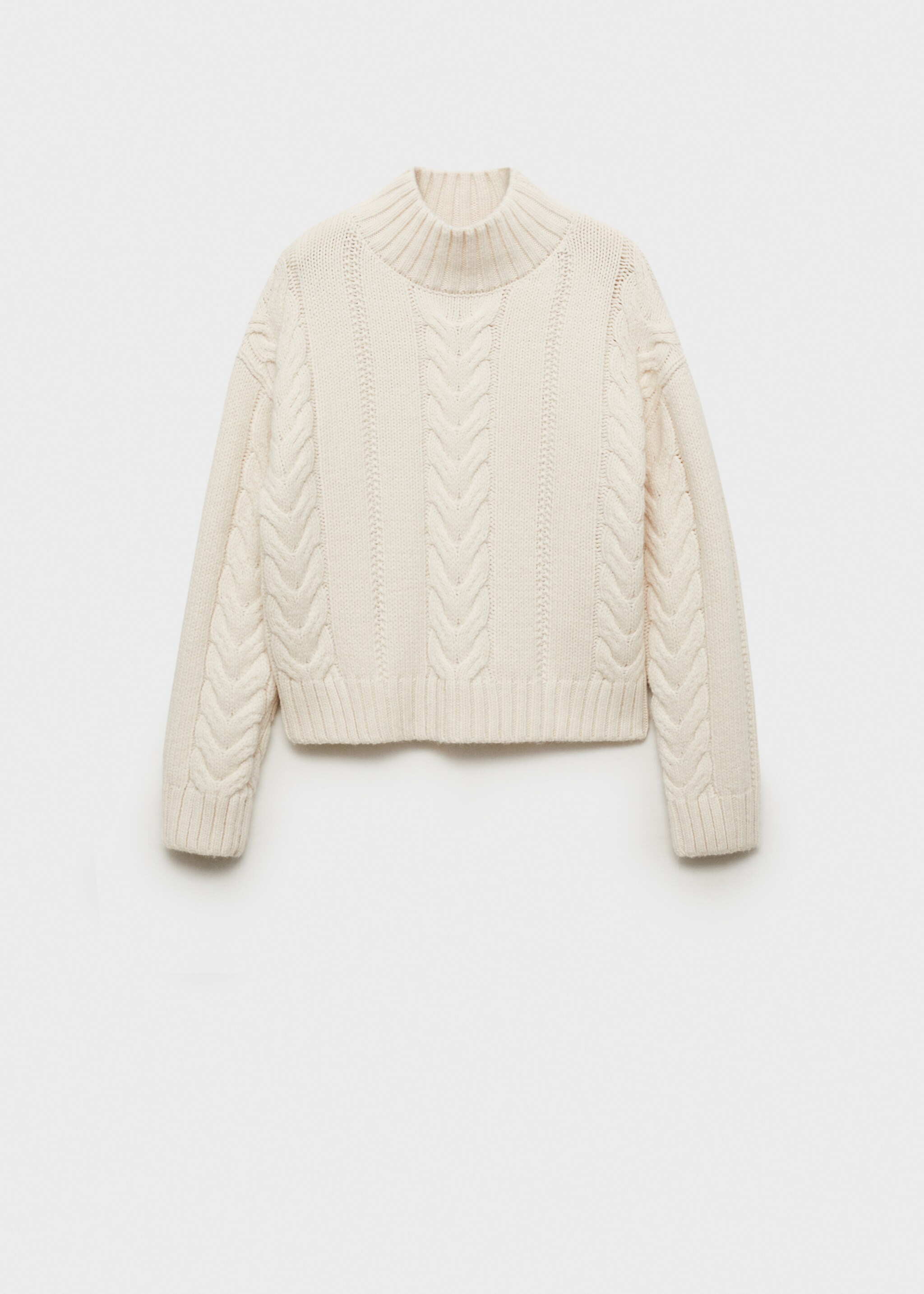 Braided sweater with perkins neck - Article without model, Ecru. Ref: 87033272-00.