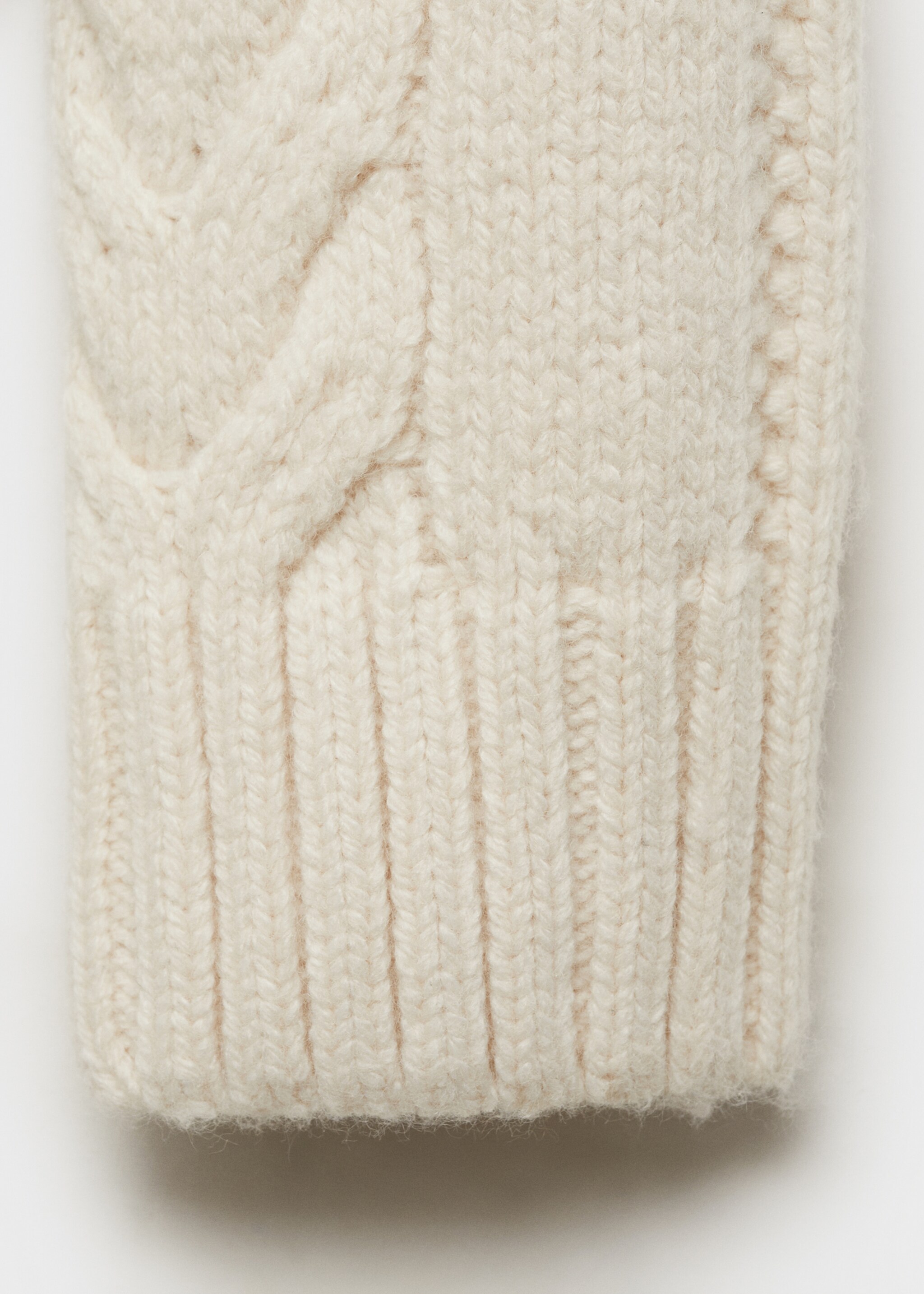 Braided sweater with perkins neck - Details of the article 0, Ecru. Ref: 87033272-00.