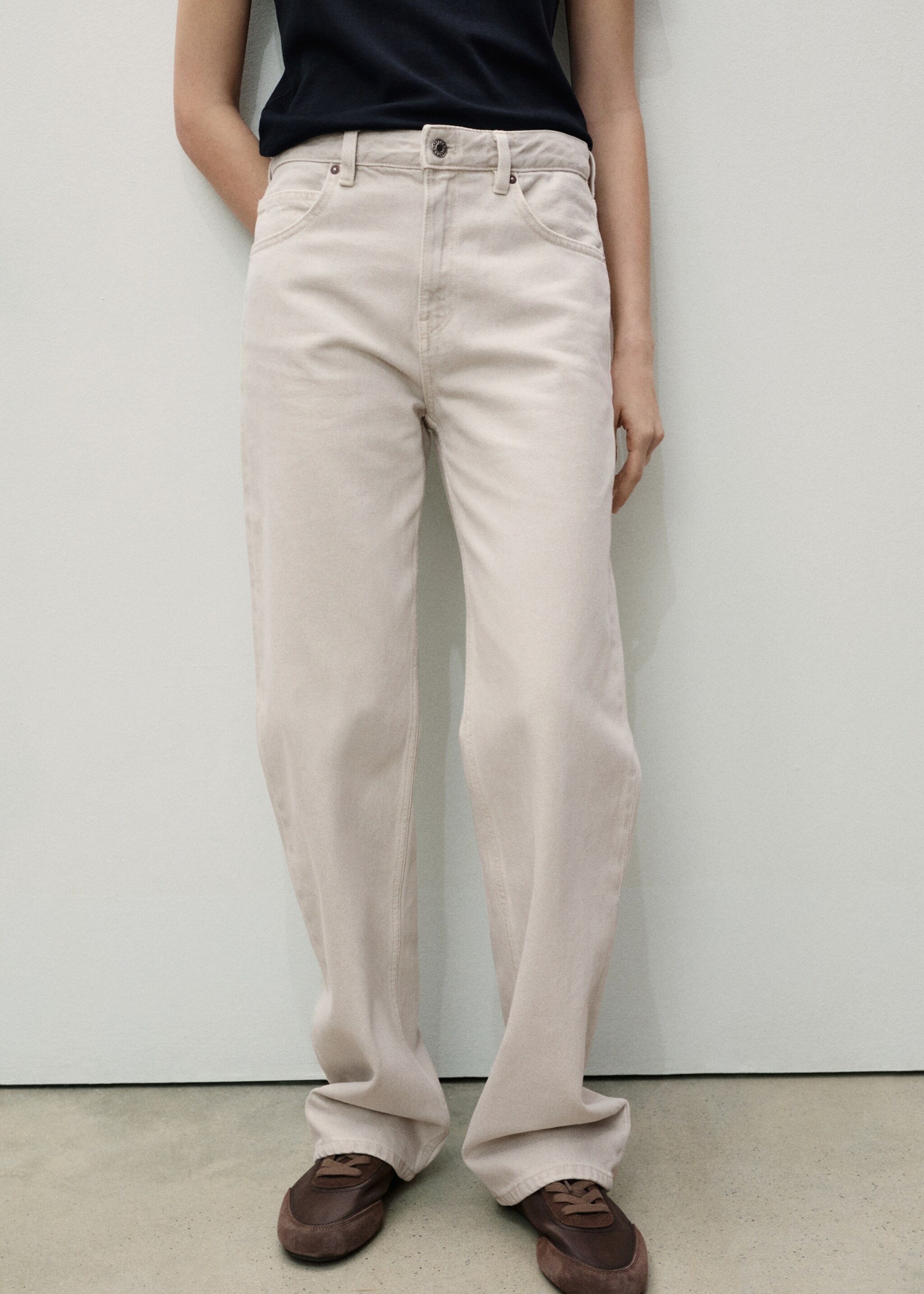 Jeans Miami rectos tiro medio - Plano medio, Gris claro/pastel. Ref: 87033275-00.