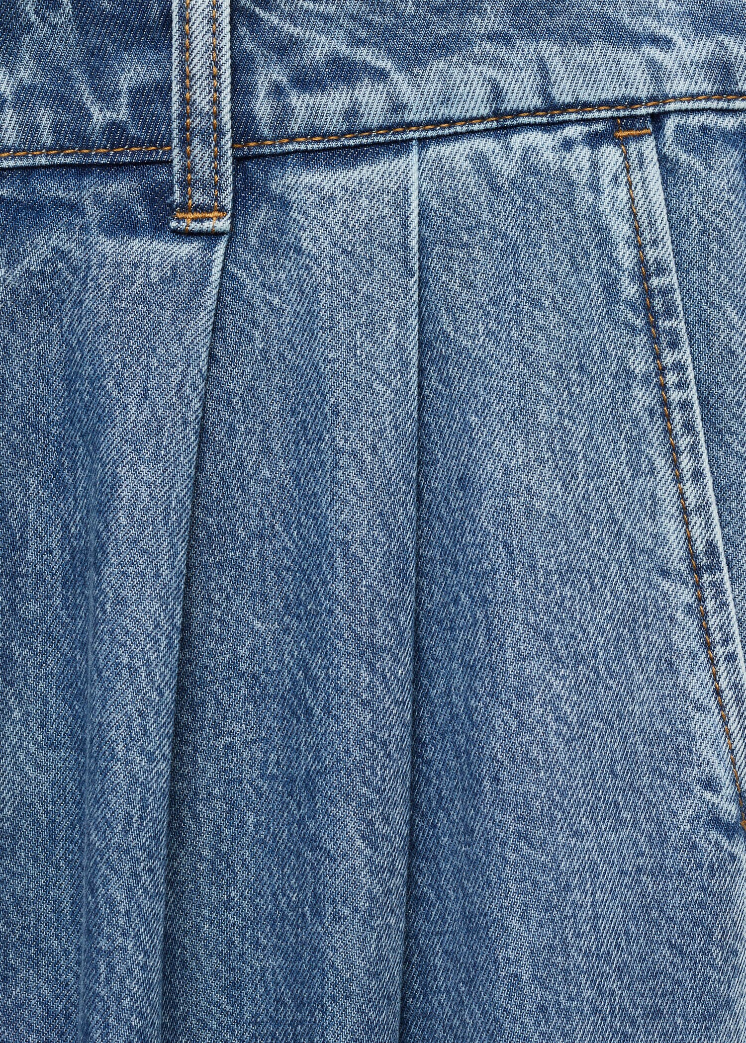 Wide-leg pleated jeans - Details of the article 0
