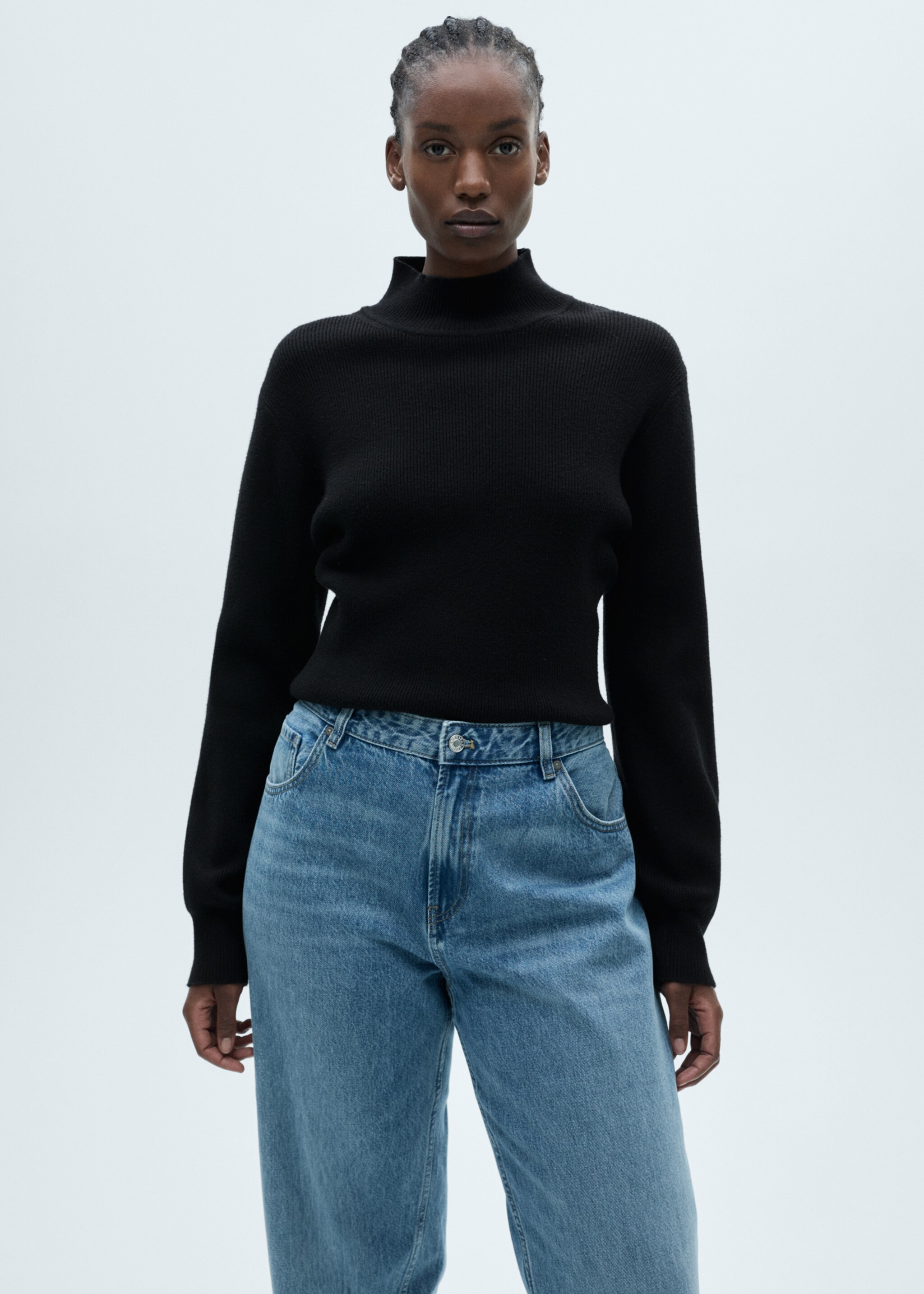 Miami medium-rise straight-fit jeans - Details of the article 5, Medium Blue. Ref: 87033280-00.