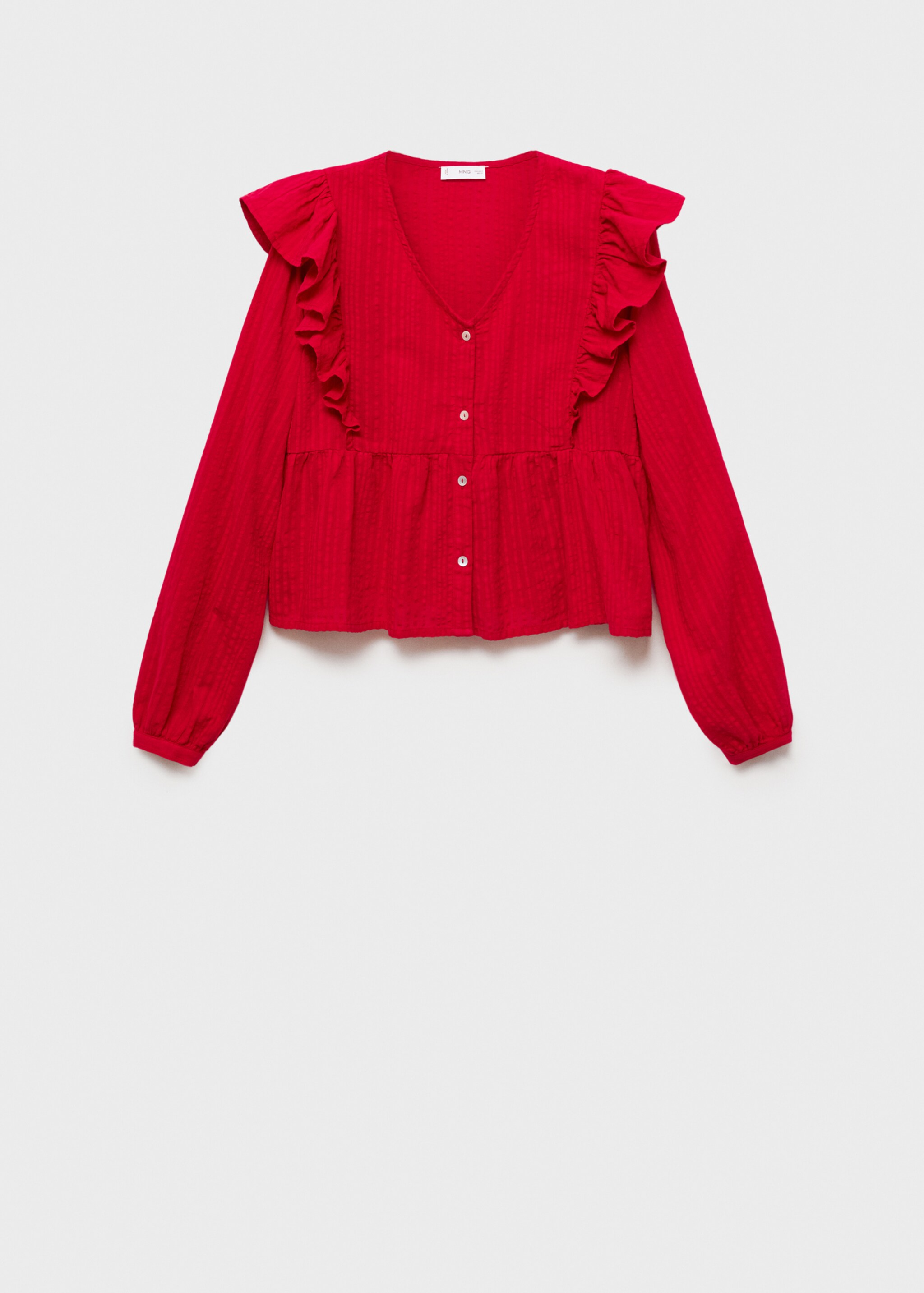 Bluse mit gerüschten Schultern - Artikel ohne Model, Rot. Ref: 87033281-00.