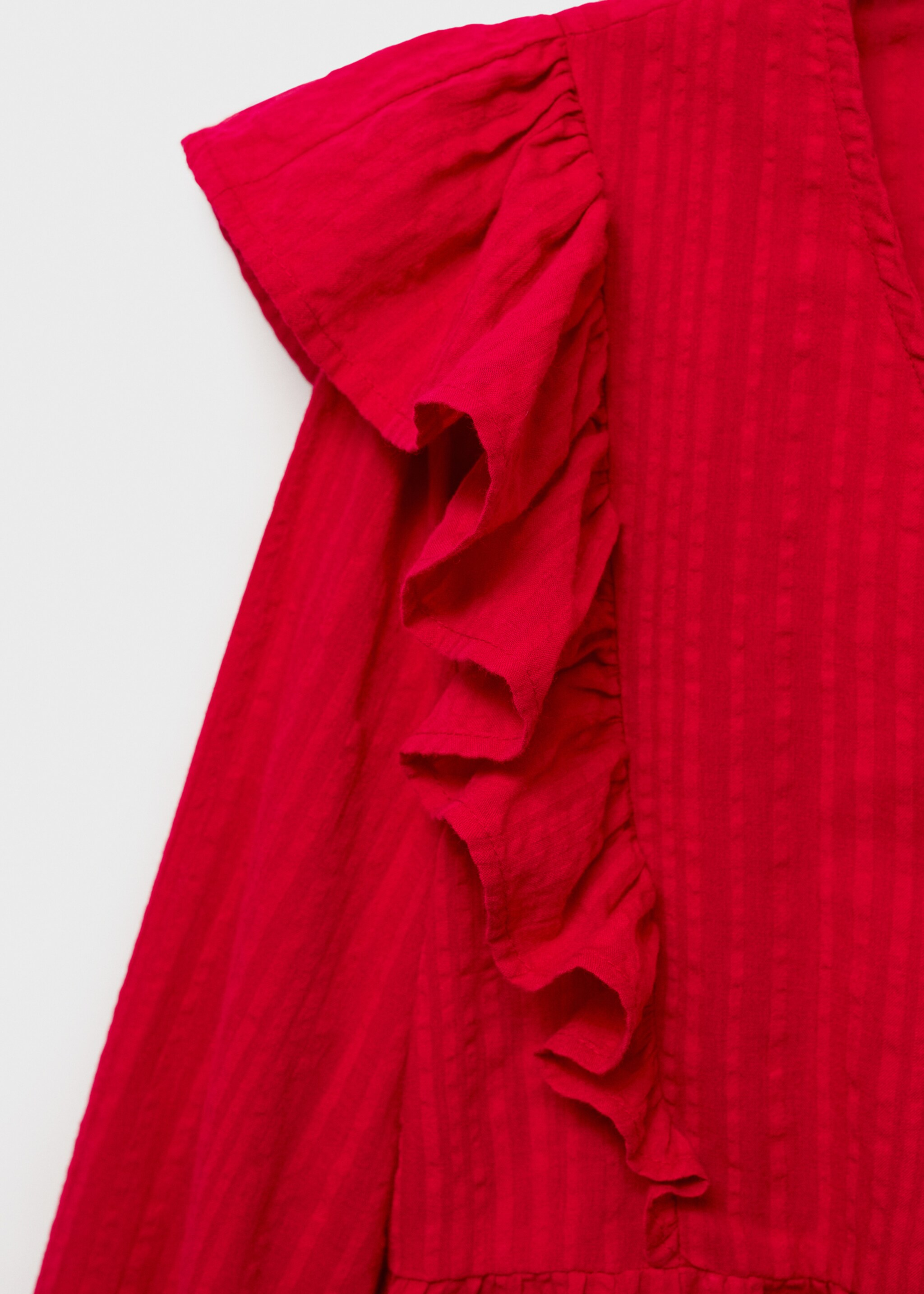 Bluse mit gerüschten Schultern - Detail des Artikels 0, Rot. Ref: 87033281-00.