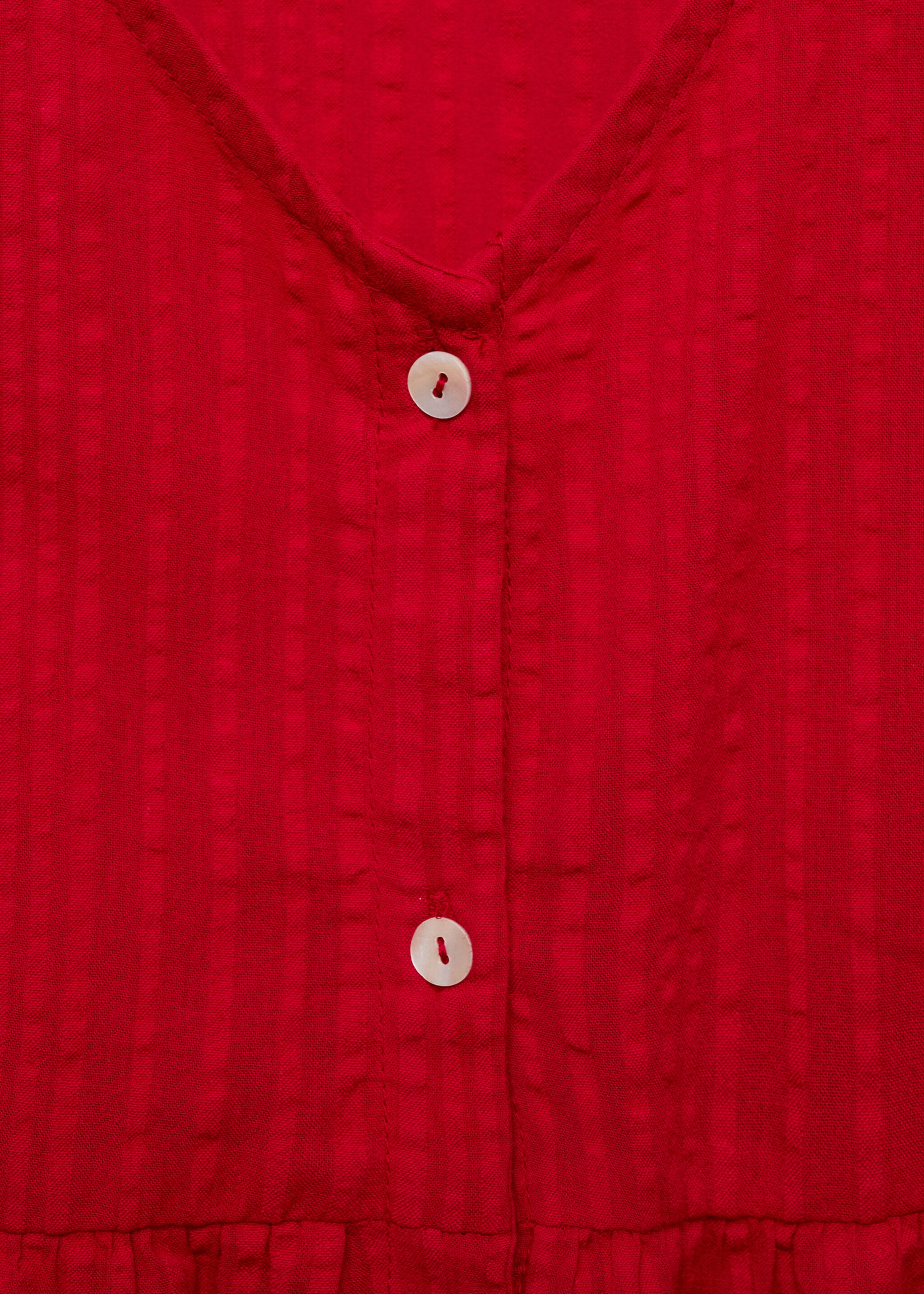 Bluse mit gerüschten Schultern - Detail des Artikels 8, Rot. Ref: 87033281-00.