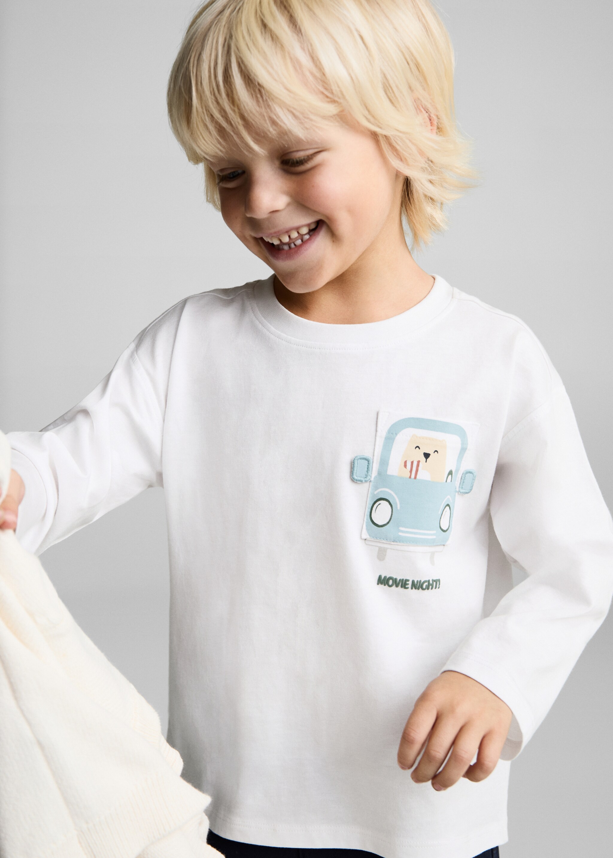 Samarreta cotó relleu - Pla mig, Blanc trencat. Ref: 87033287-00.