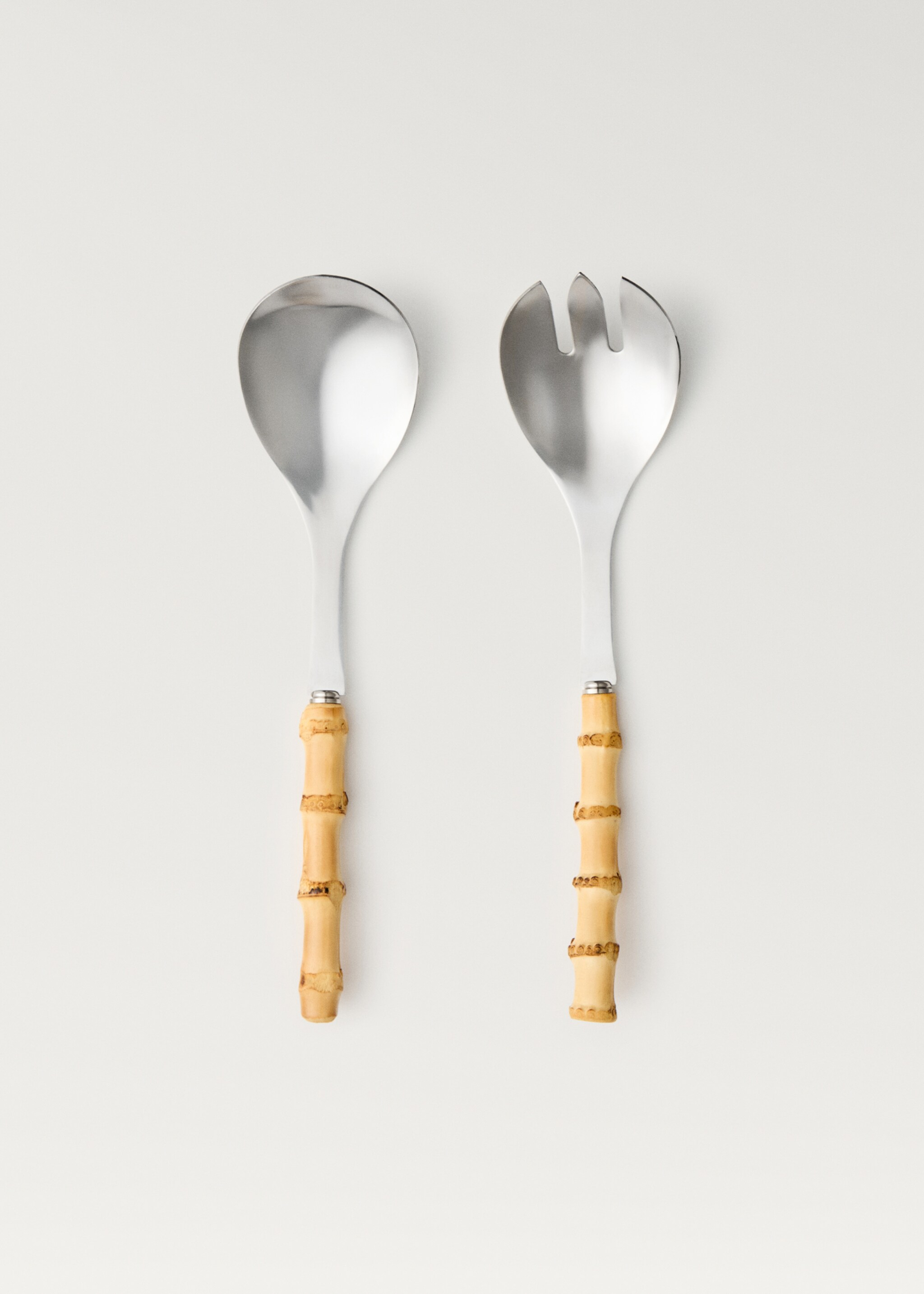 Set of serving cutlery with bamboo handles - Article without model, Brown. Ref: 87033296-00.
