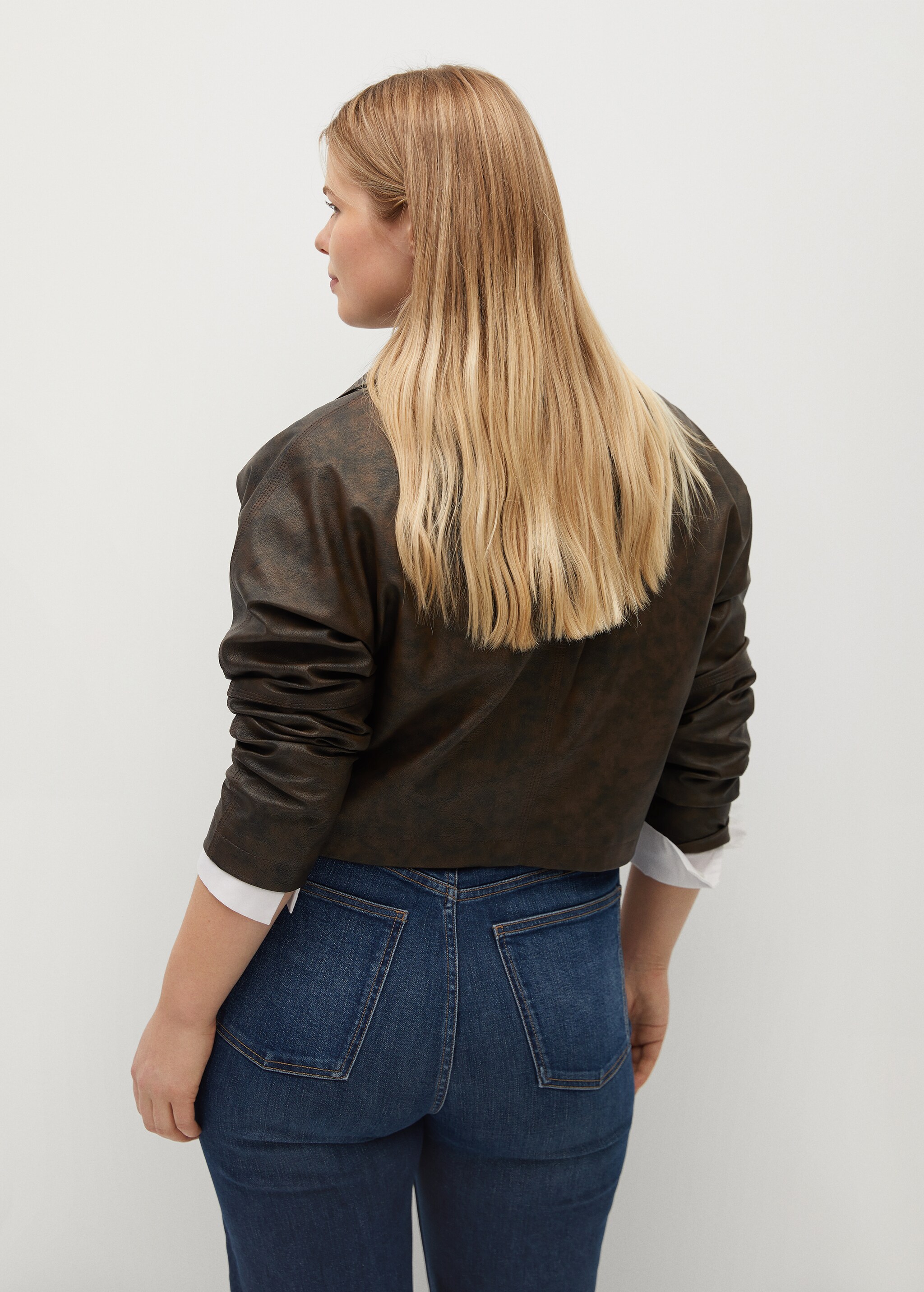 Chaqueta biker efecto piel  - Reverso del artículo