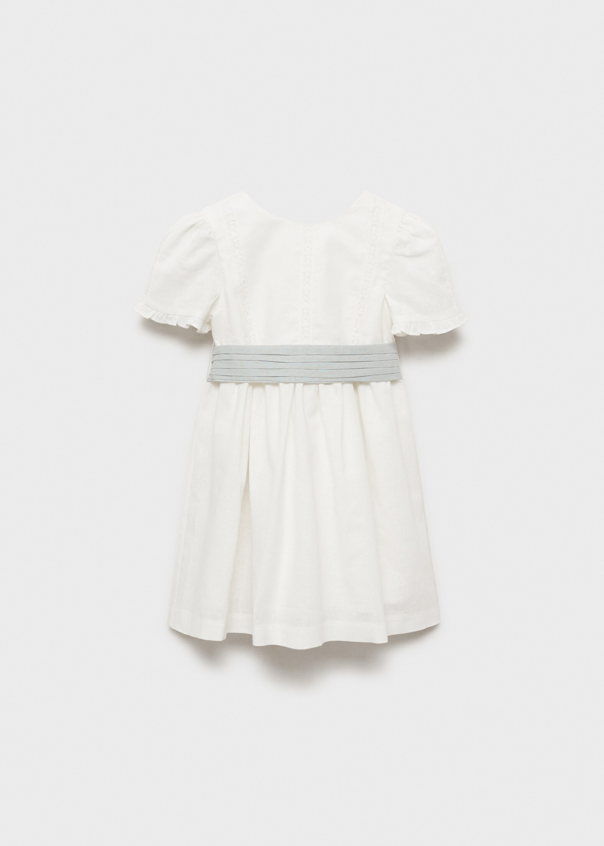 Bow linen-blend dress - Article without model, White. Ref: 87033634-00.
