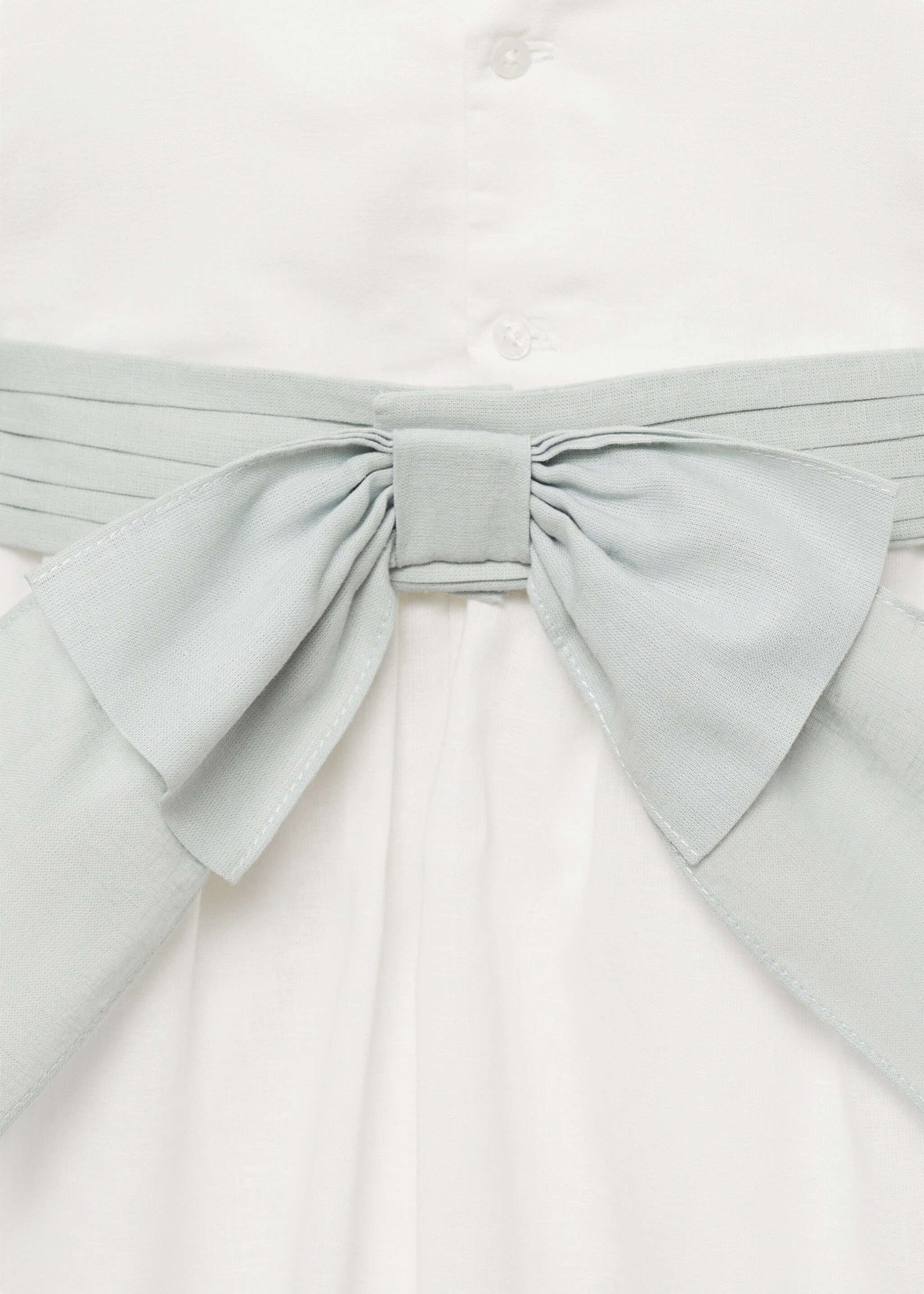 Bow linen-blend dress - Details of the article 0, White. Ref: 87033634-00.