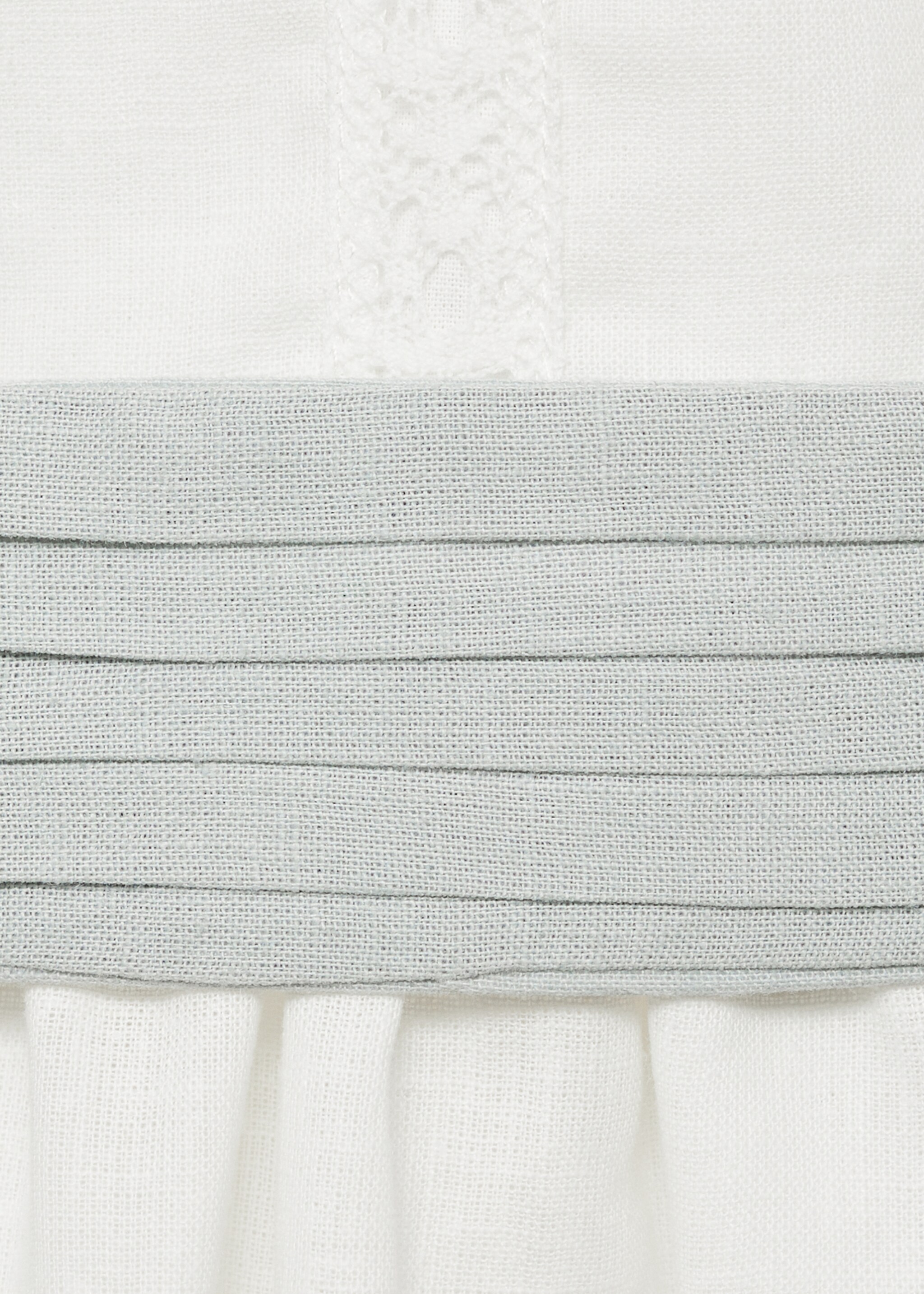 Bow linen-blend dress - Details of the article 8, White. Ref: 87033634-00.