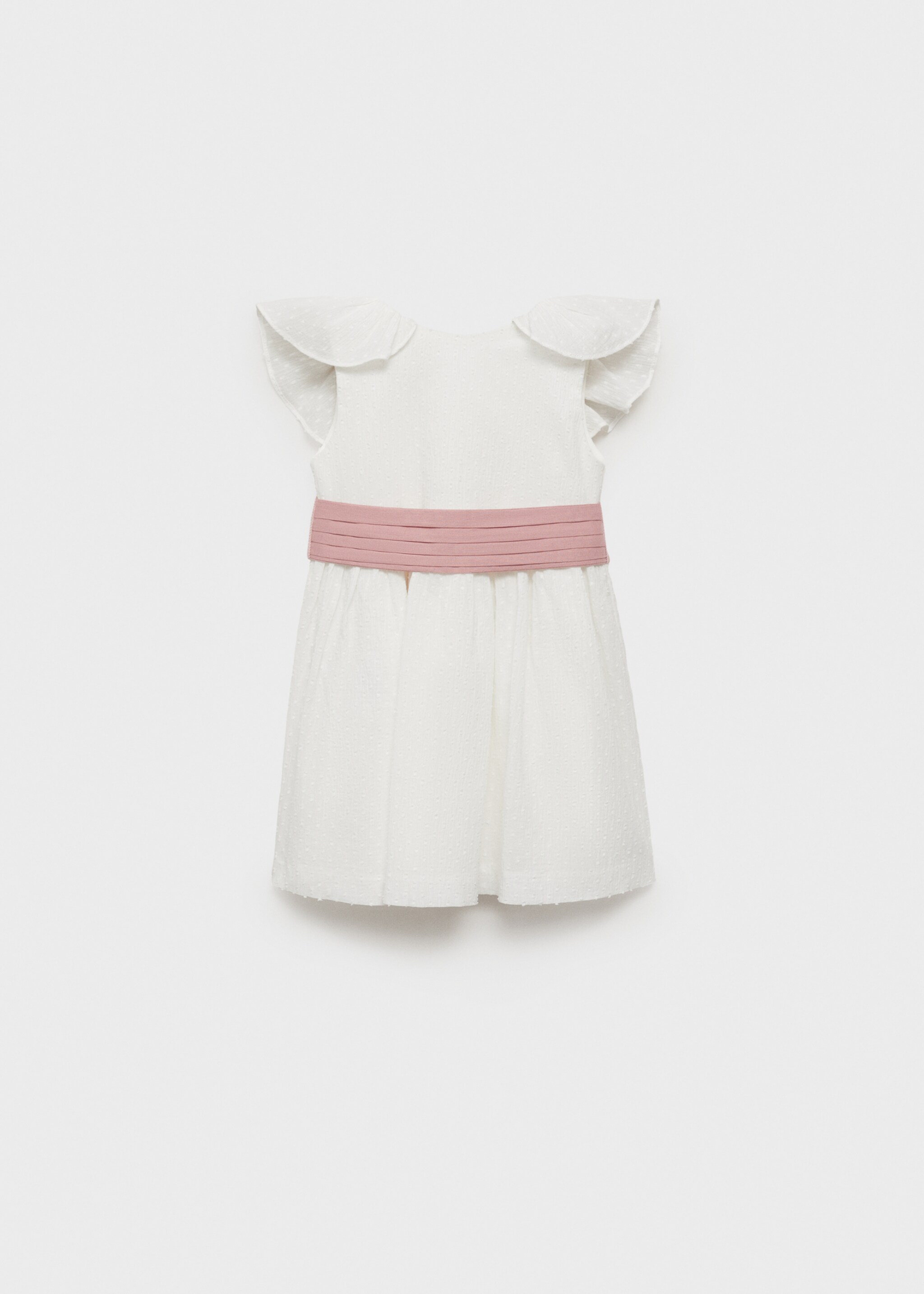 Belt linen dress - Article without model, White. Ref: 87033635-00.