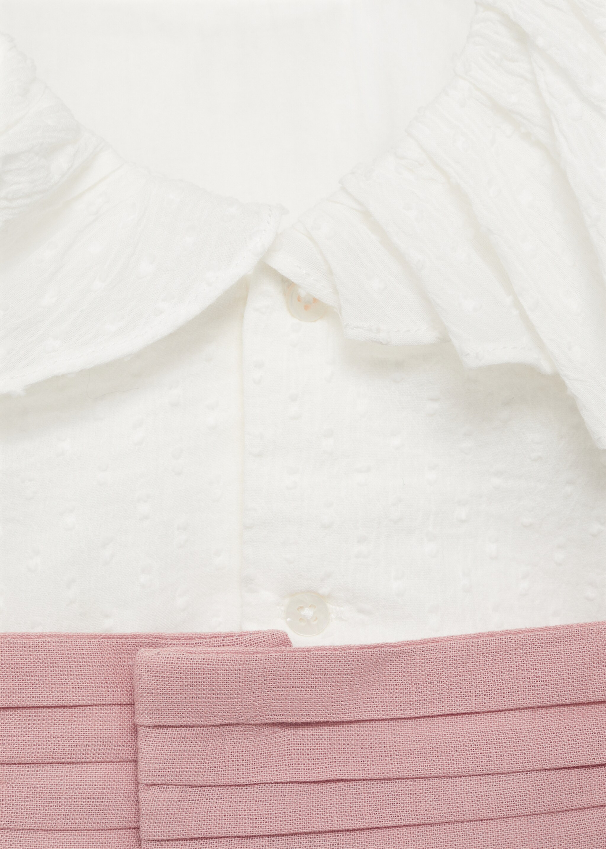 Belt linen dress - Details of the article 0, White. Ref: 87033635-00.
