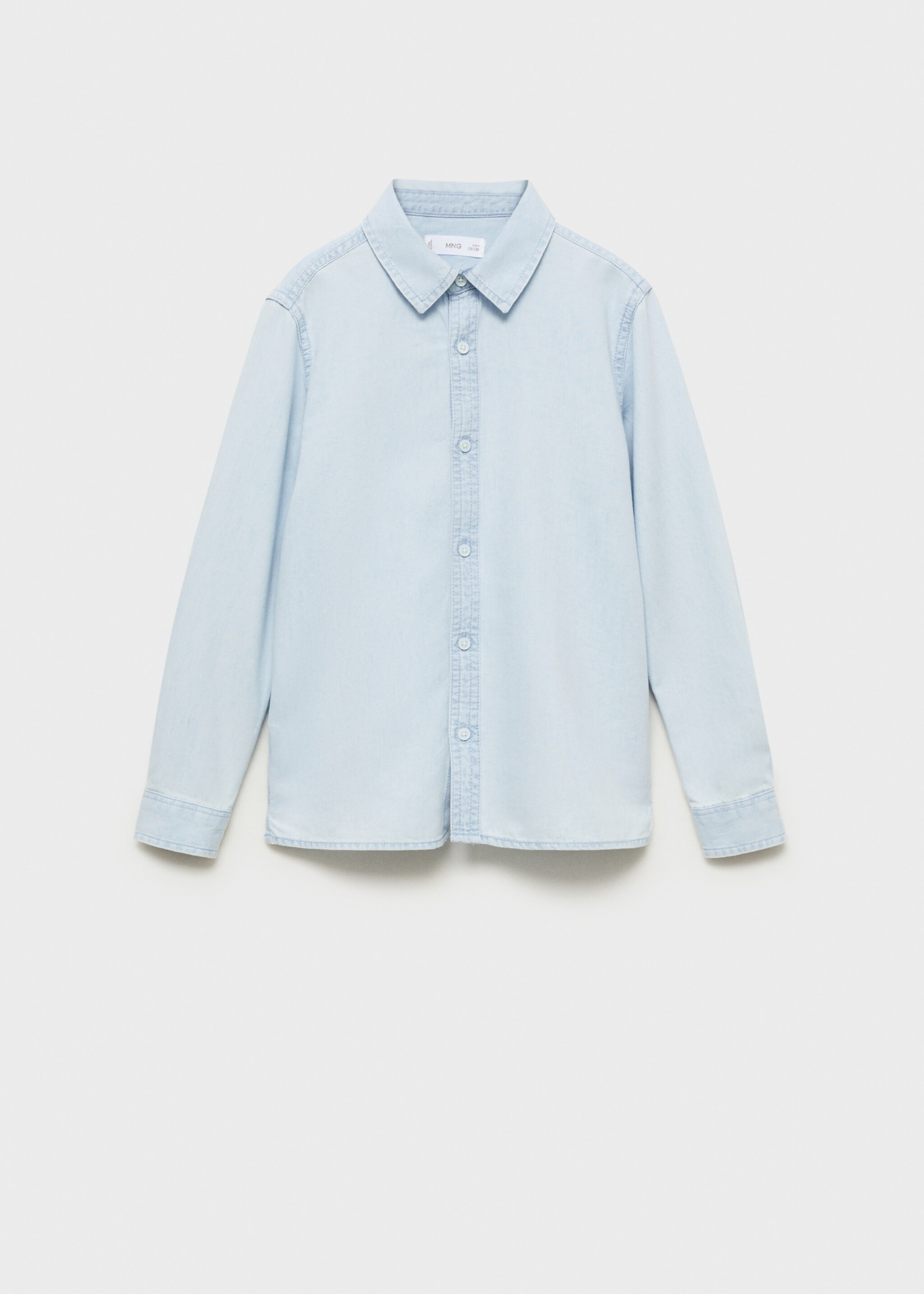 Slim-fit denim shirt - Article without model, Light Blue. Ref: 87033636-00.