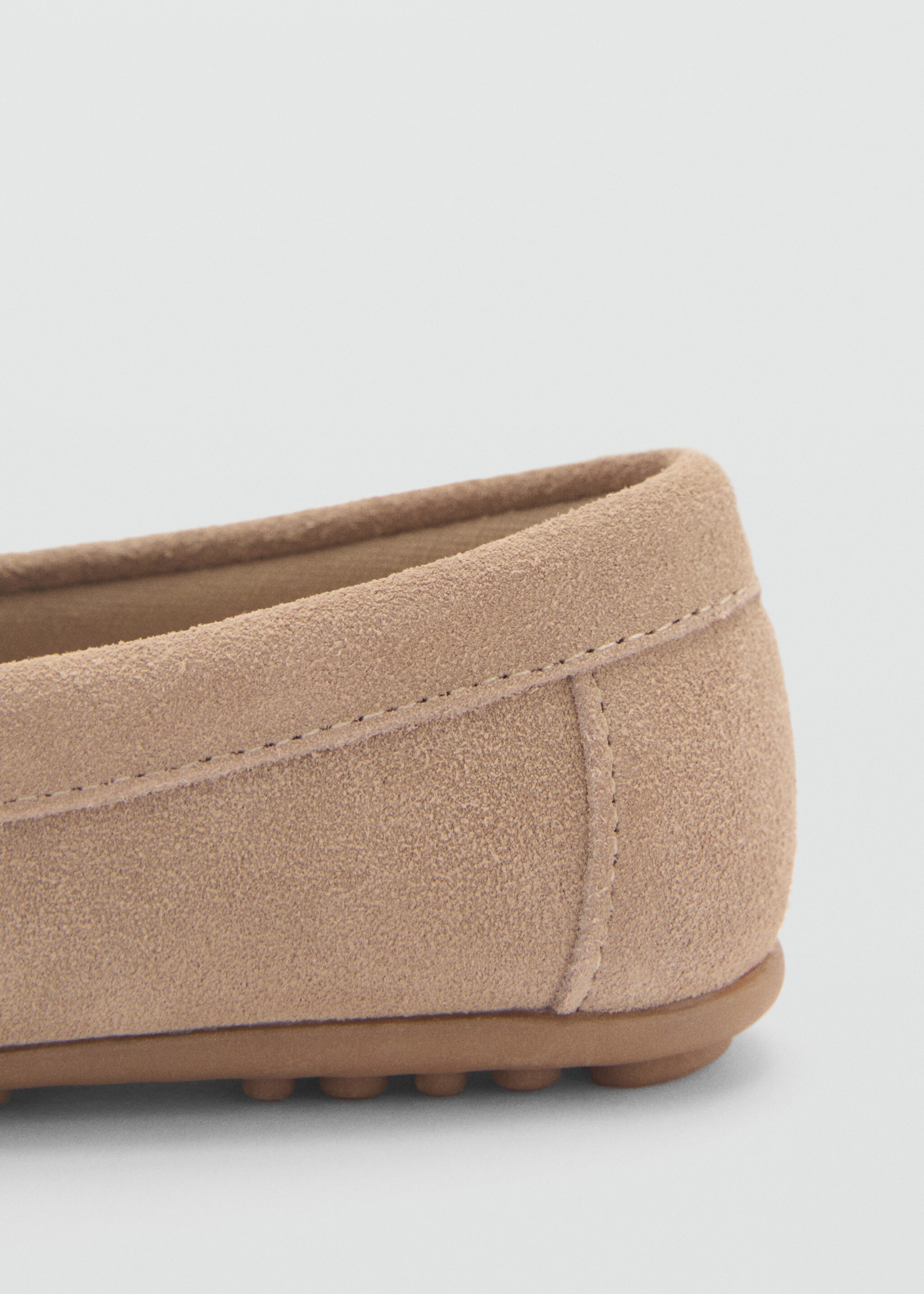 Suede leather loafers - Details of the article 1, Sand. Ref: 87033641-00.