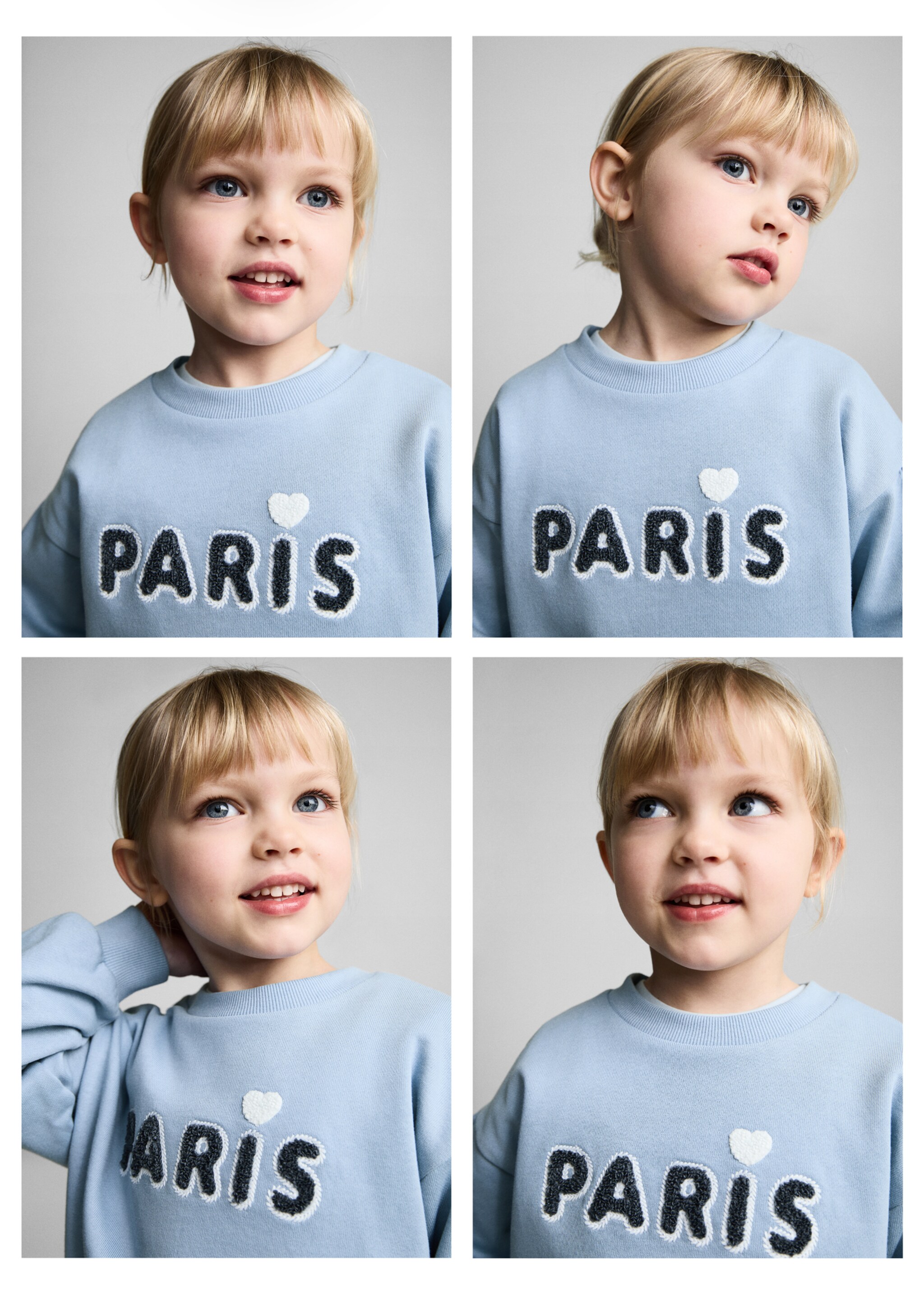 Embossed message cotton sweater - Details of the article 3, Sky Blue. Ref: 87033647-00.