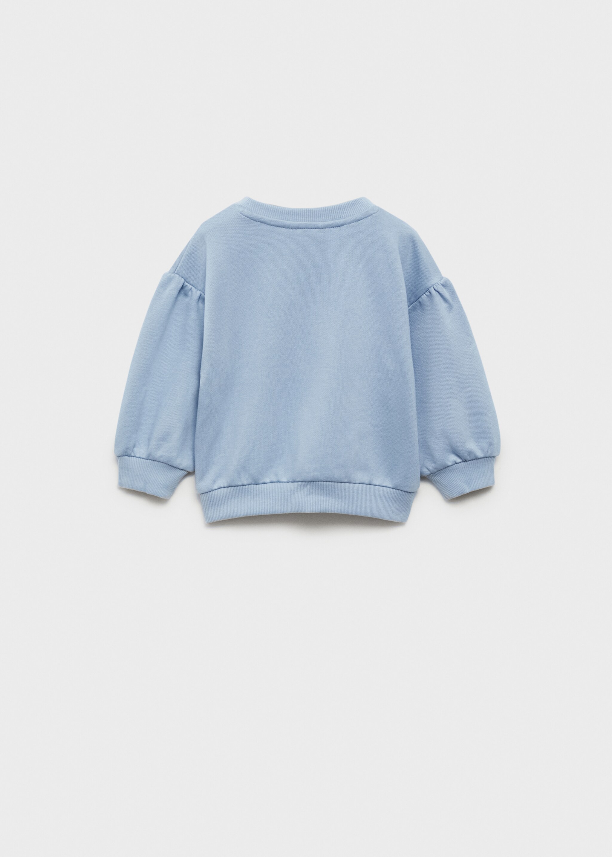 Embossed message cotton sweater - Reverse of the article, Sky Blue. Ref: 87033647-00.