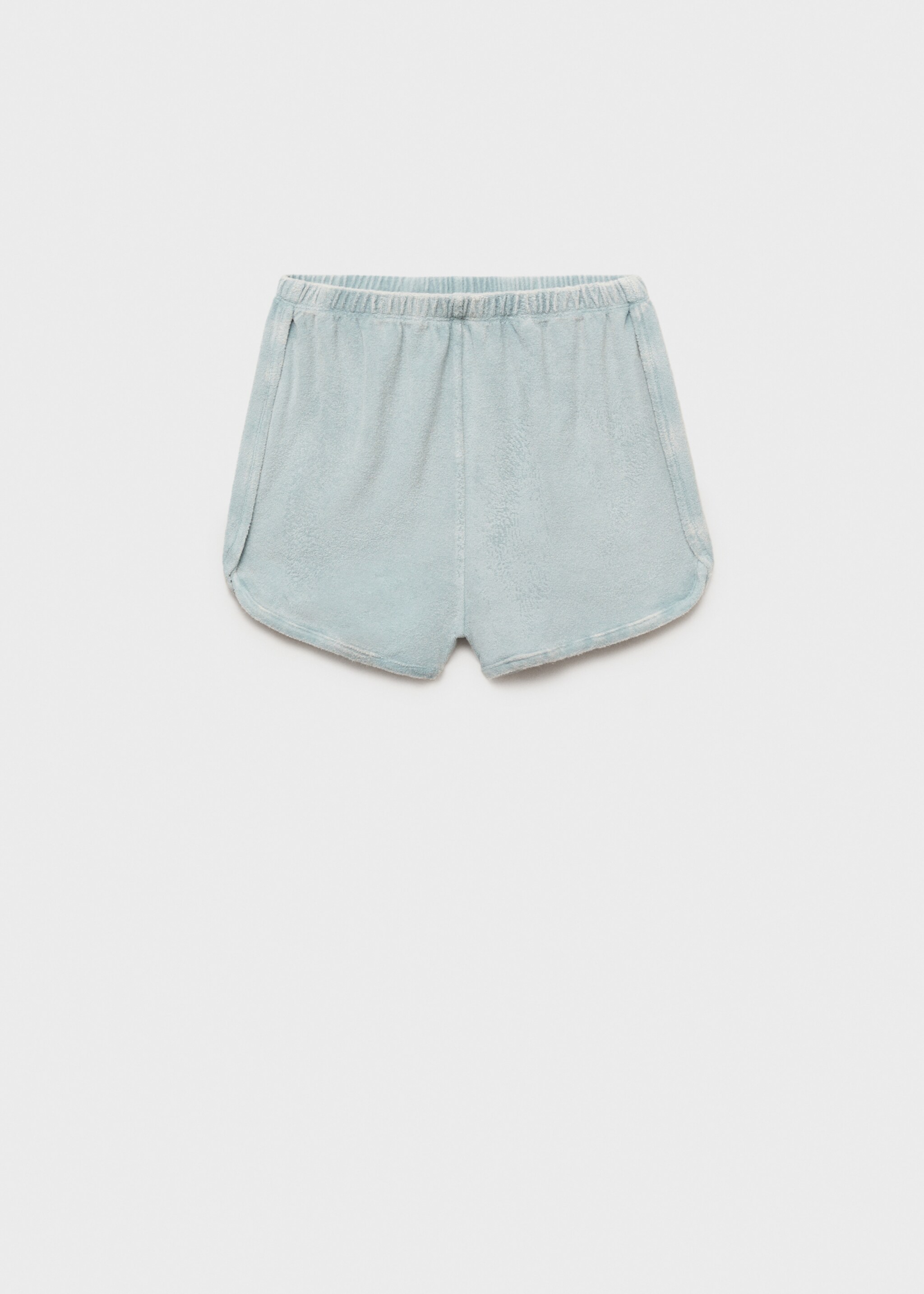 Short en coton bouclette overdyed - Article sans modèle, Vert menthe. Ref: 87033653-00.