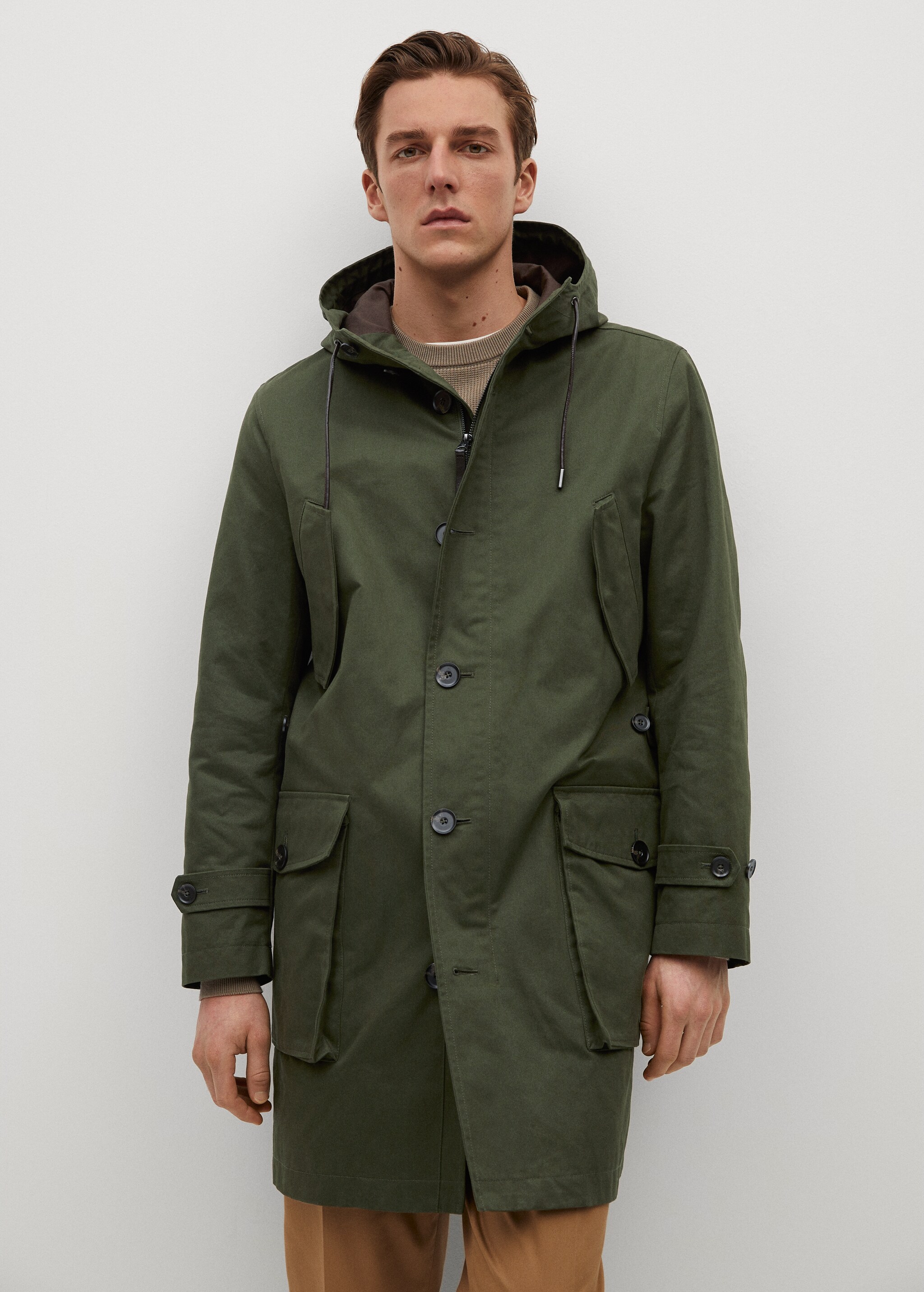 Pockets cotton parka - Medium plane