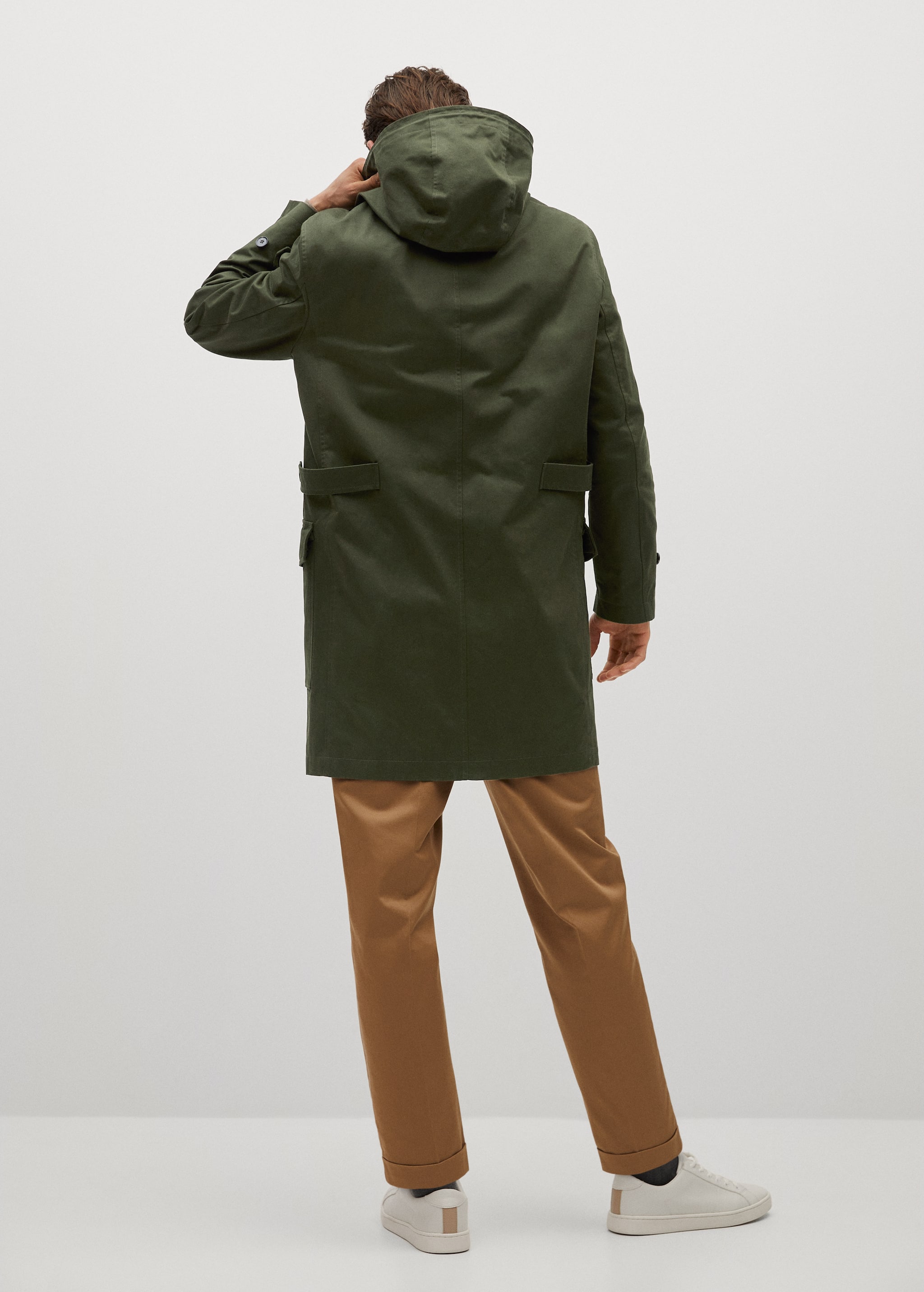 Pockets cotton parka - Reverse of the article