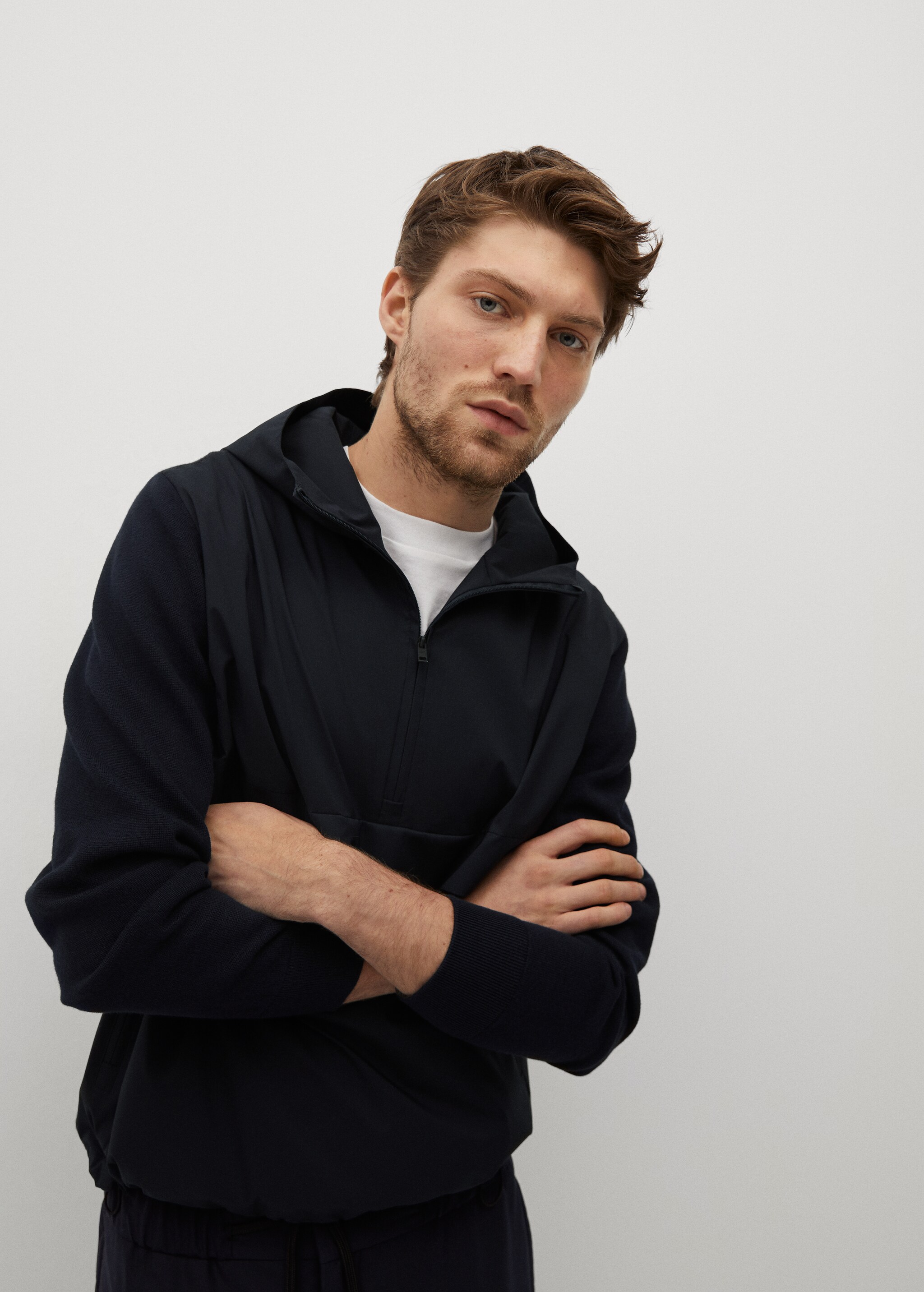 Sudadera combinada punto cremallera - Detalle del artículo 1