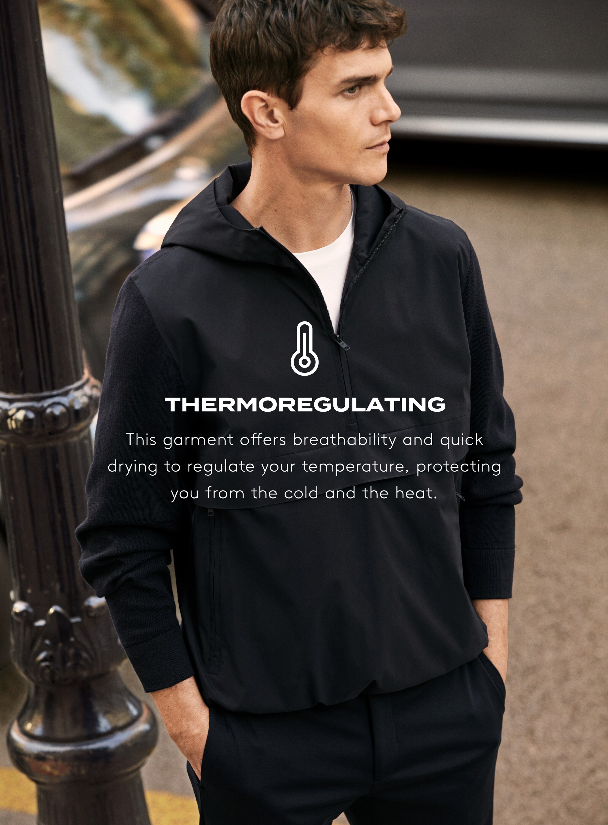 Sudadera combinada punto cremallera - Detalle del artículo 5