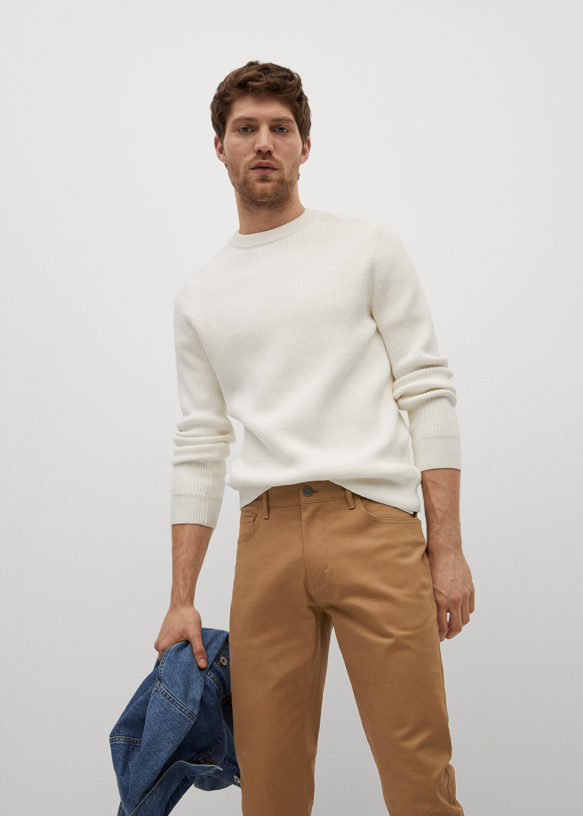 Keprové kalhoty džínového stylu slim fit - Detail zboží 3