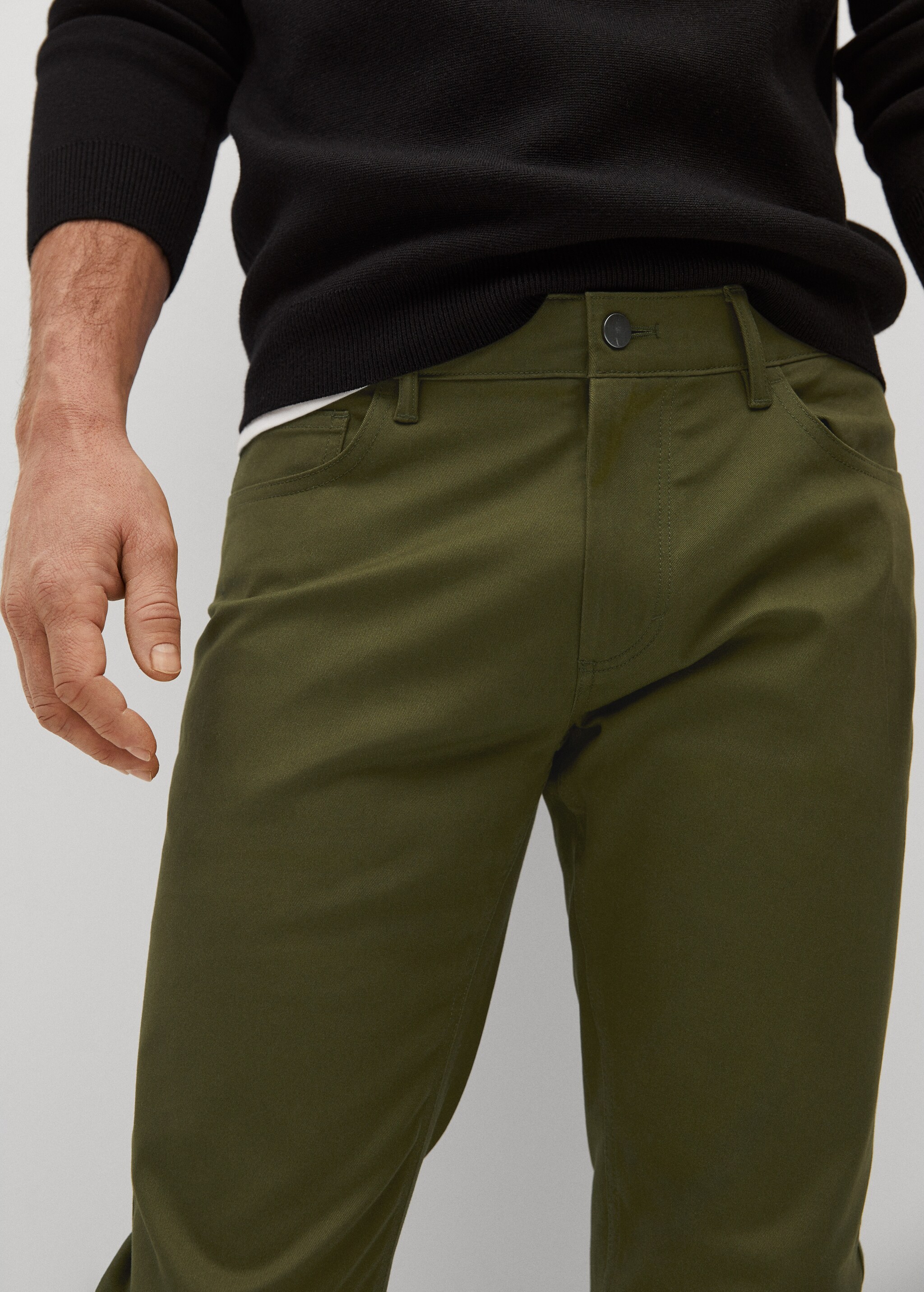 Keprové kalhoty džínového stylu slim fit - Detail zboží 2