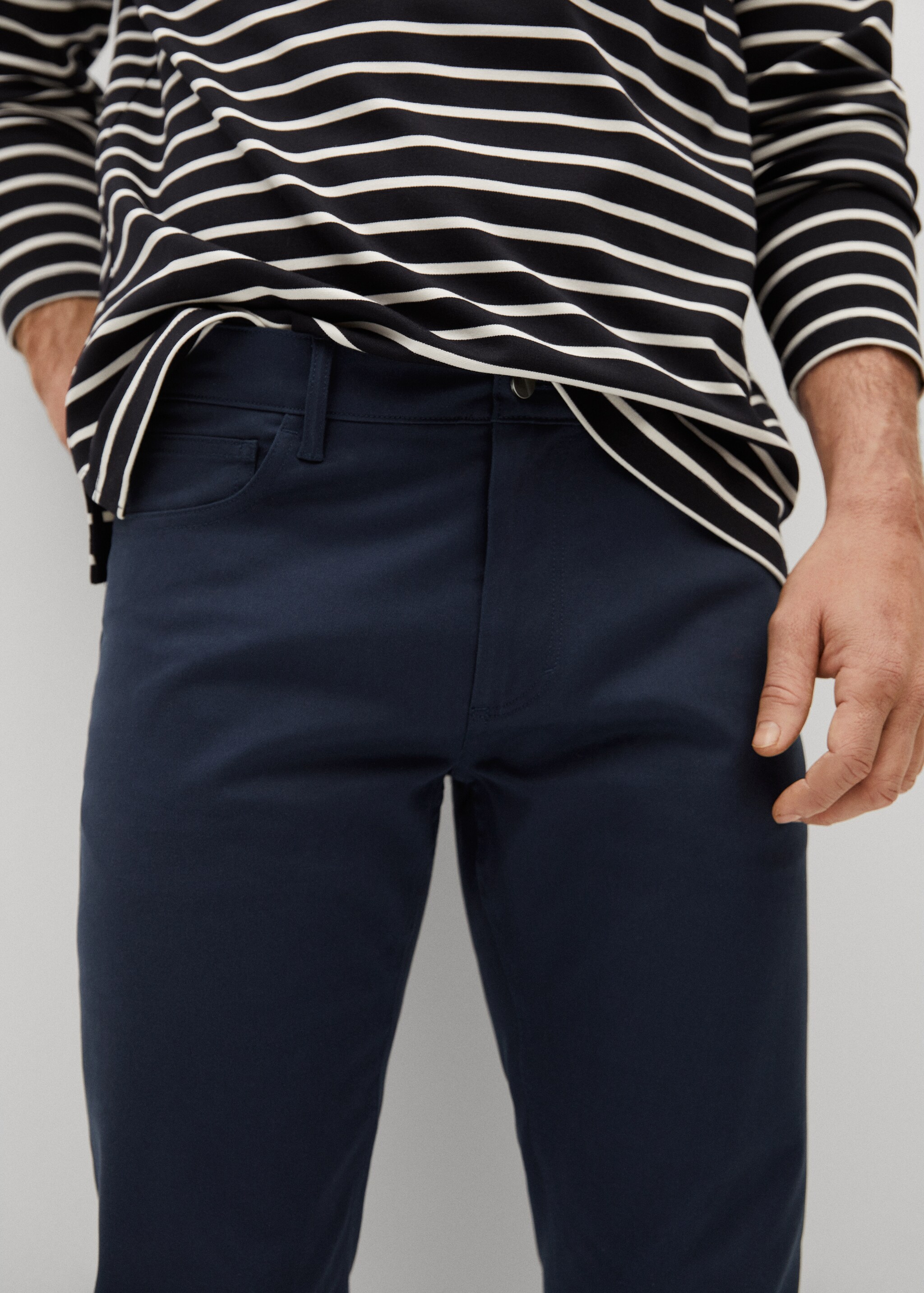 Keprové kalhoty džínového stylu slim fit - Detail zboží 1