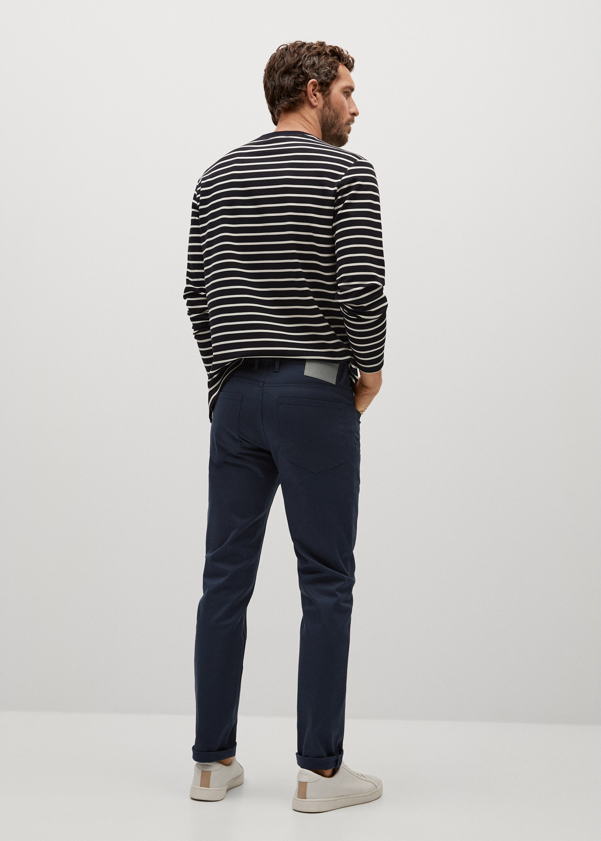 Keprové kalhoty džínového stylu slim fit - Zadní strana zboží