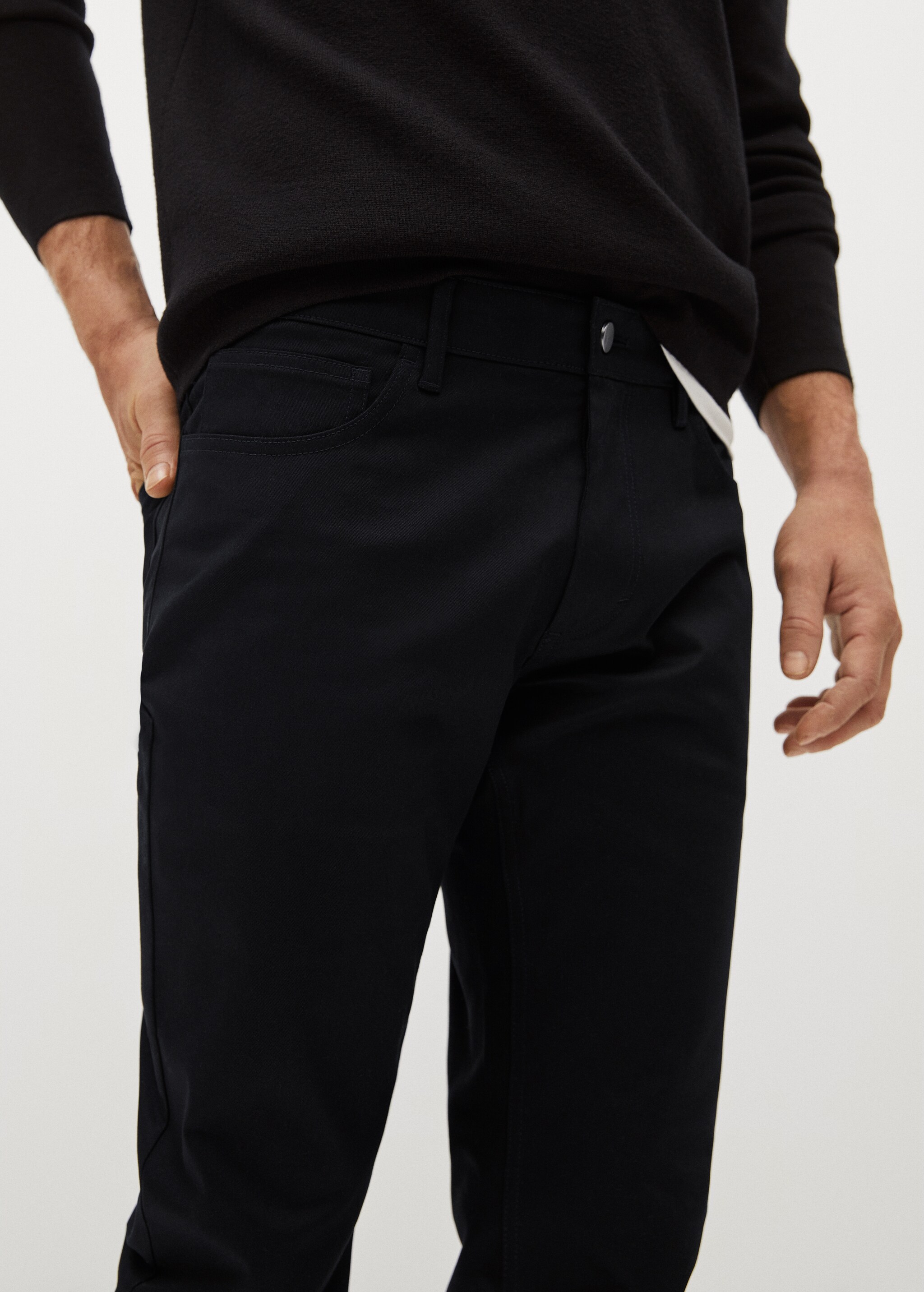 Keprové kalhoty džínového stylu slim fit - Detail zboží 1