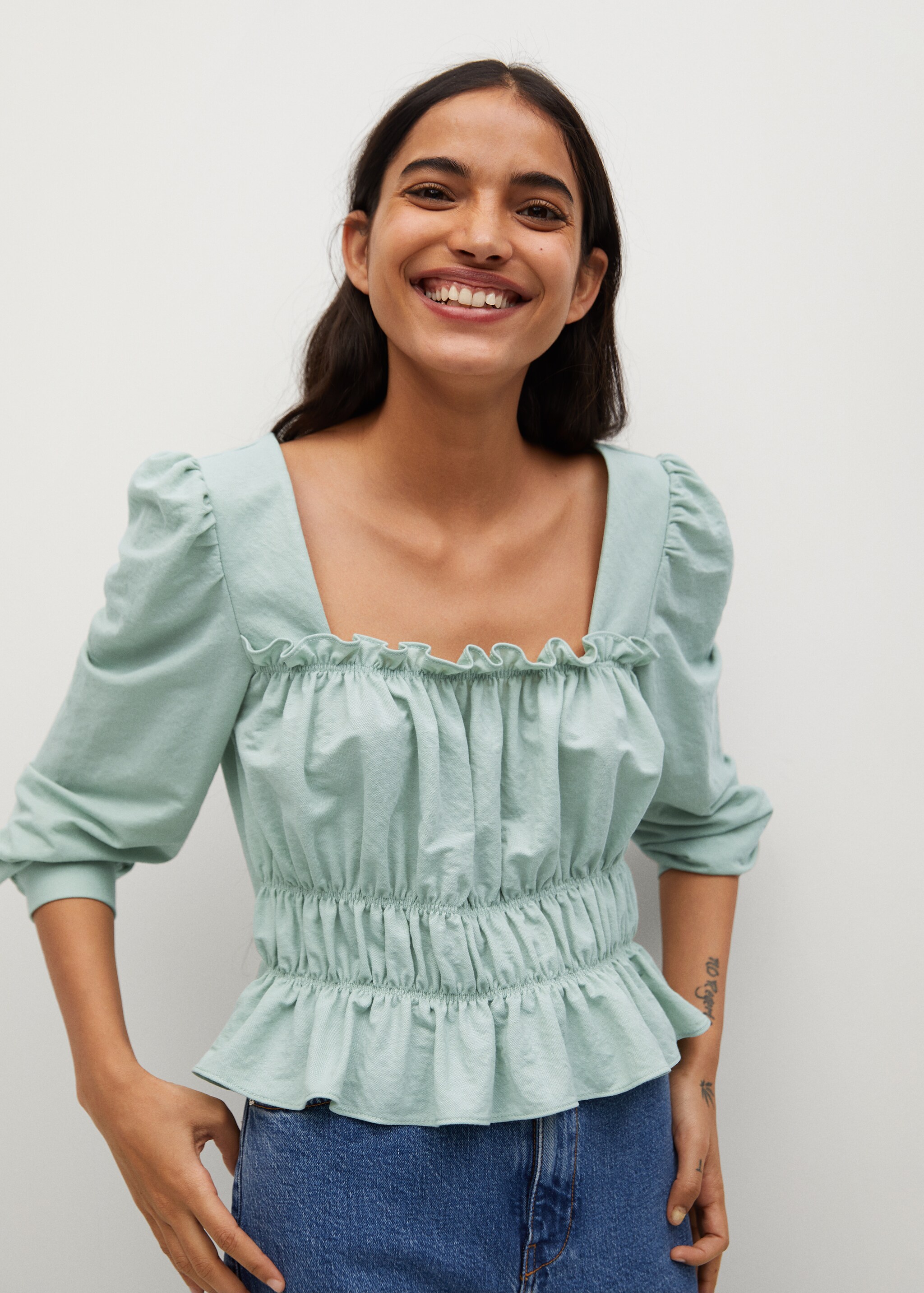 Ruched detail top - Medium plane