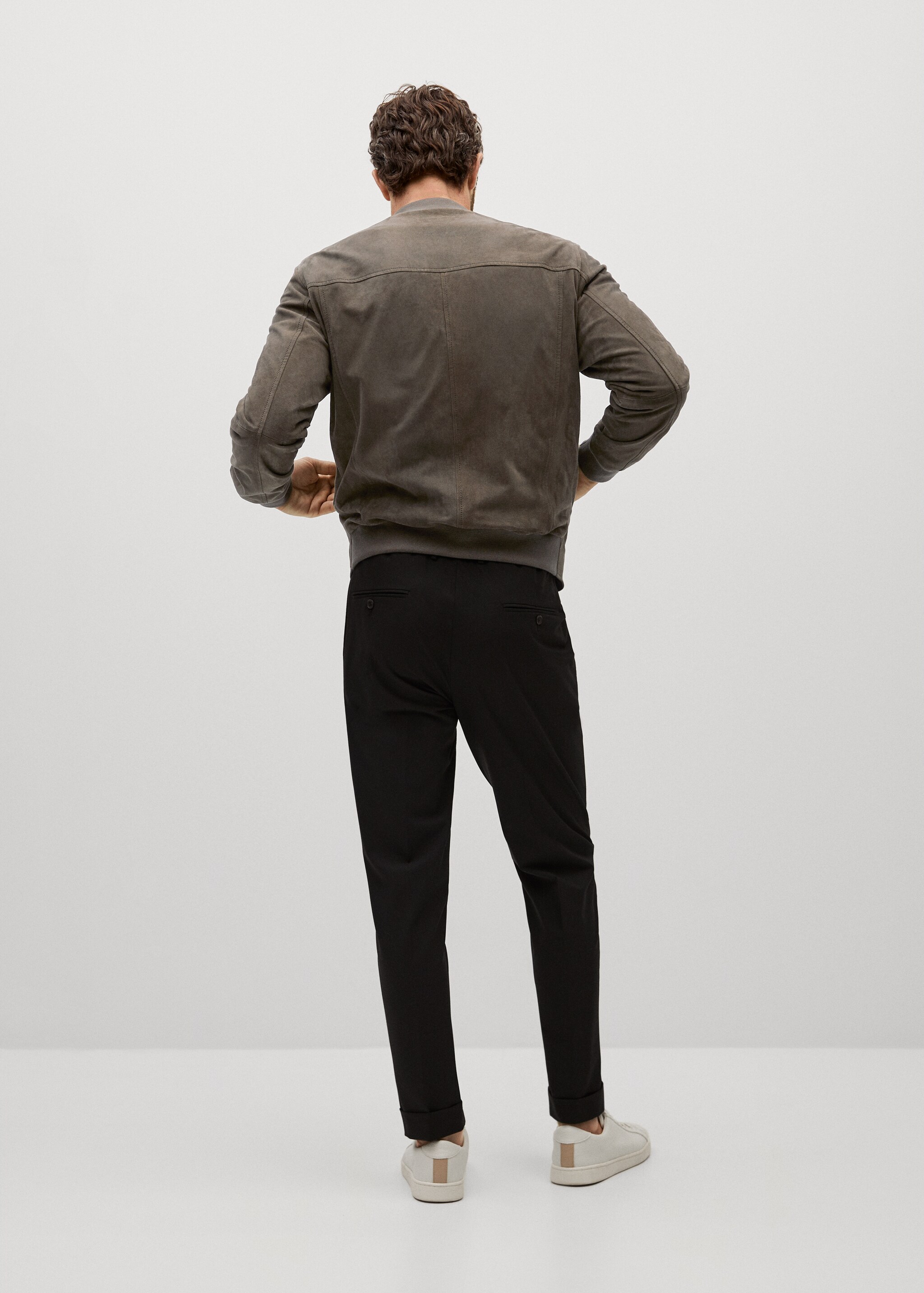 Reversible suede bomber jacket - Reverse of the article