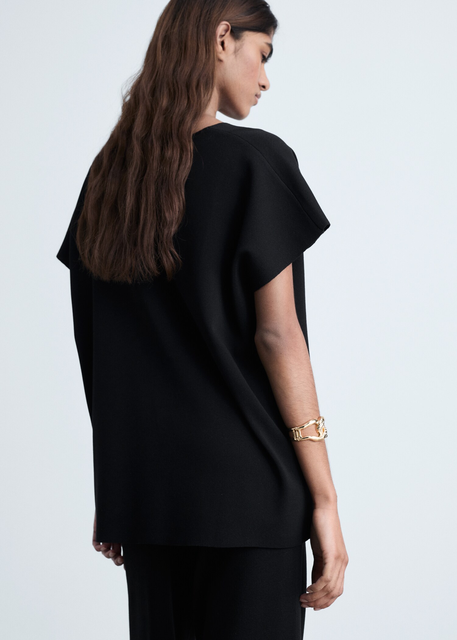 Top en maille col V - Verso de l’article