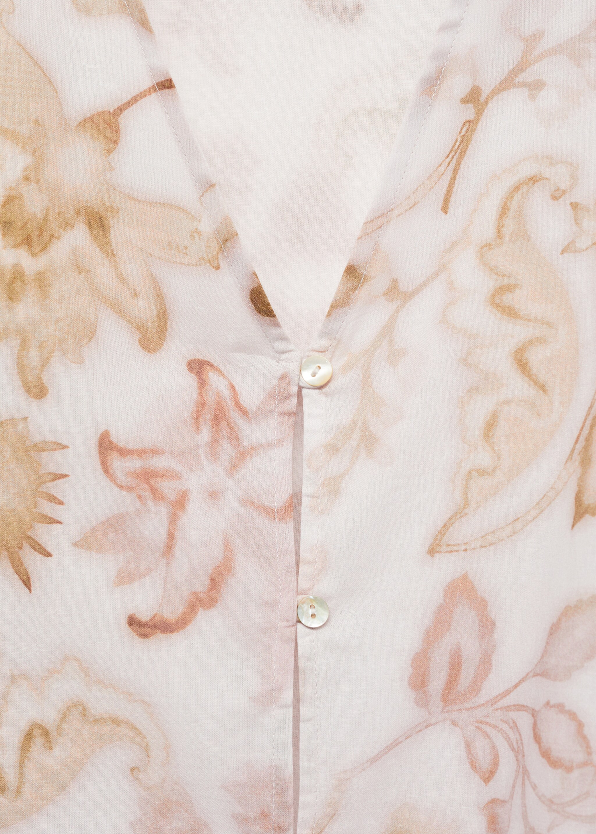 Pyjama top with floral detail - Details of the article 8, Light/Pastel Grey. Ref: 87034068-00.