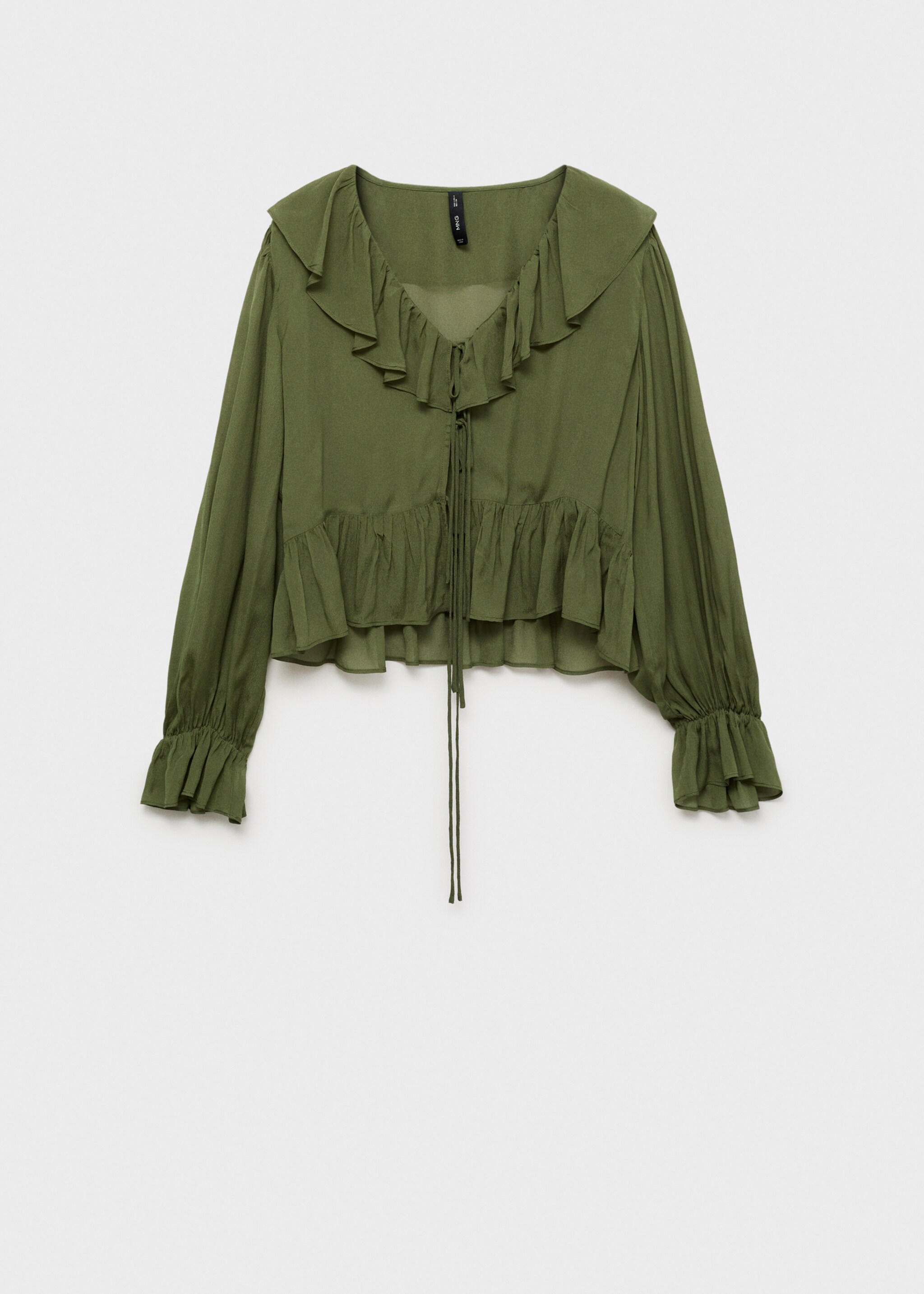 Blouse volants - Article sans modèle, Kaki. Ref: 87034073-00.