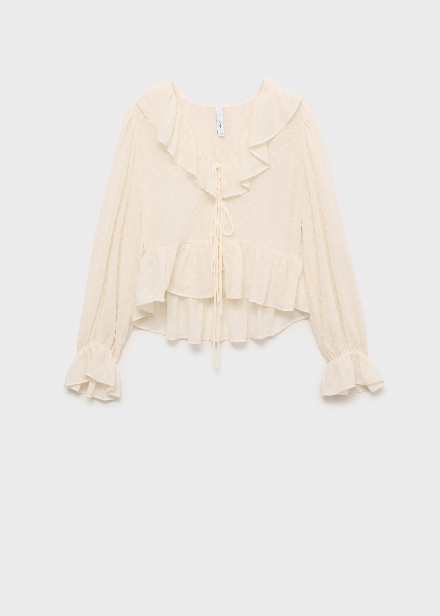 Blouse à volants avec fermeture à nouer - Article sans modèle