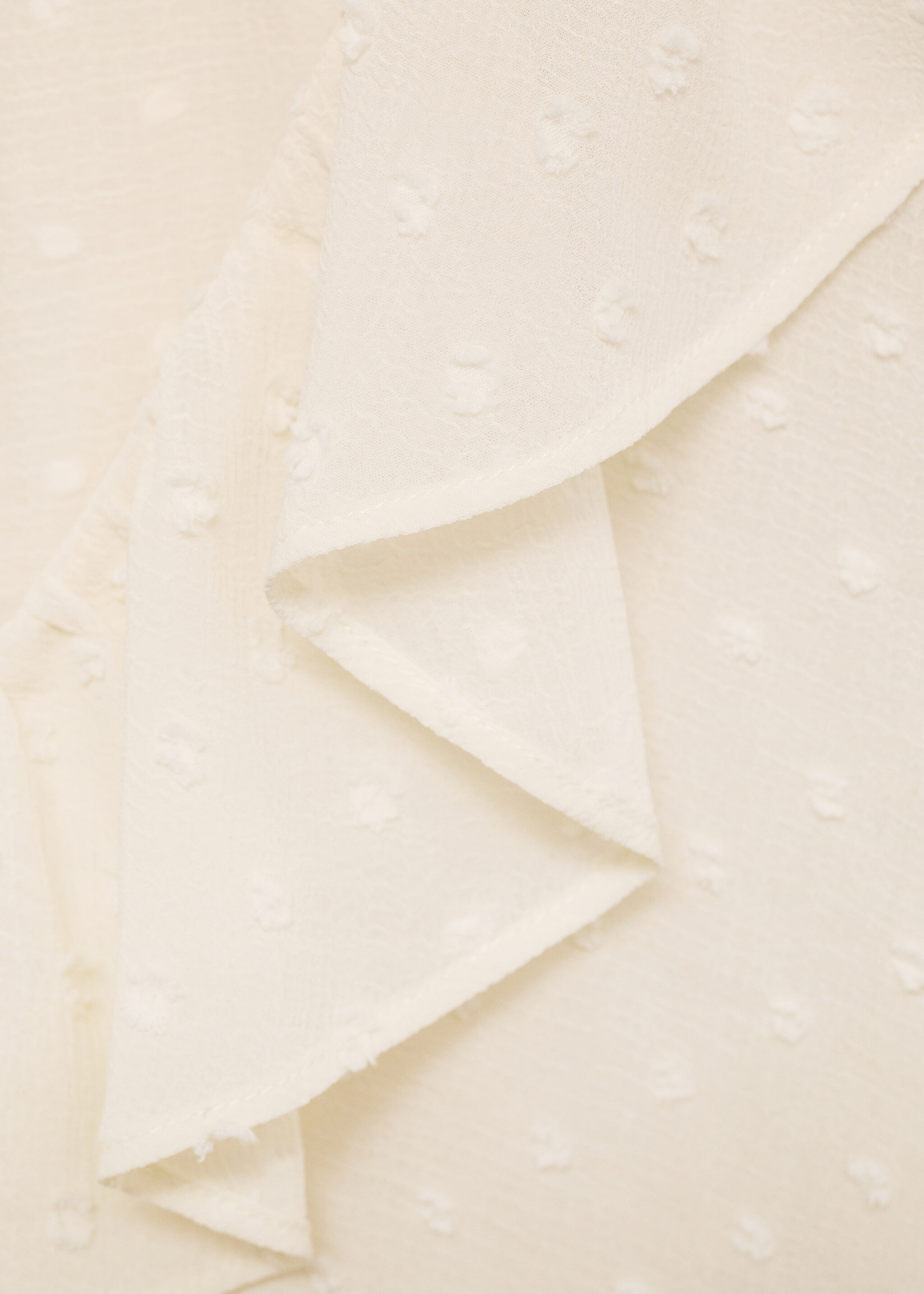 Ruffled blouse with bow closure - Details of the article 0, Ecru. Ref: 87034074-00.
