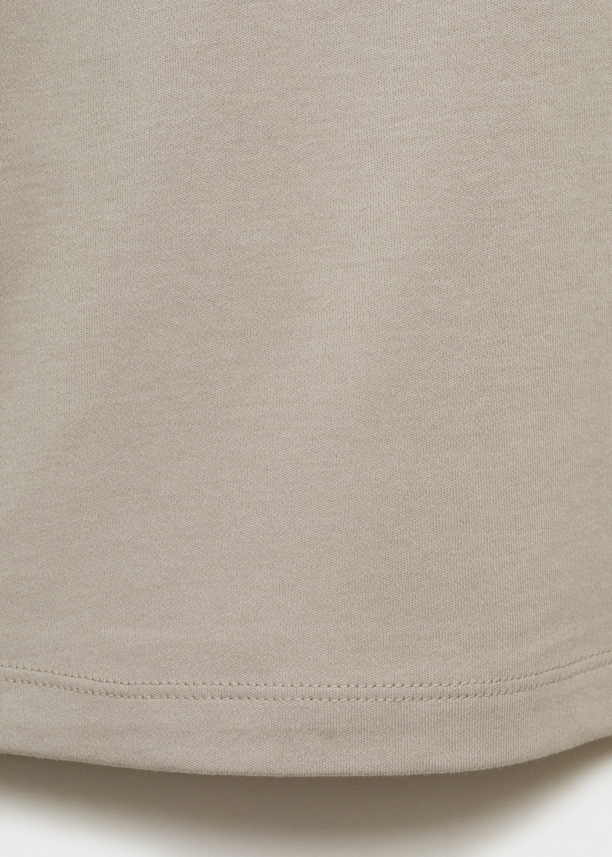 V-neck cotton T-shirt - Details of the article 0, Medium Brown. Ref: 87034079-00.