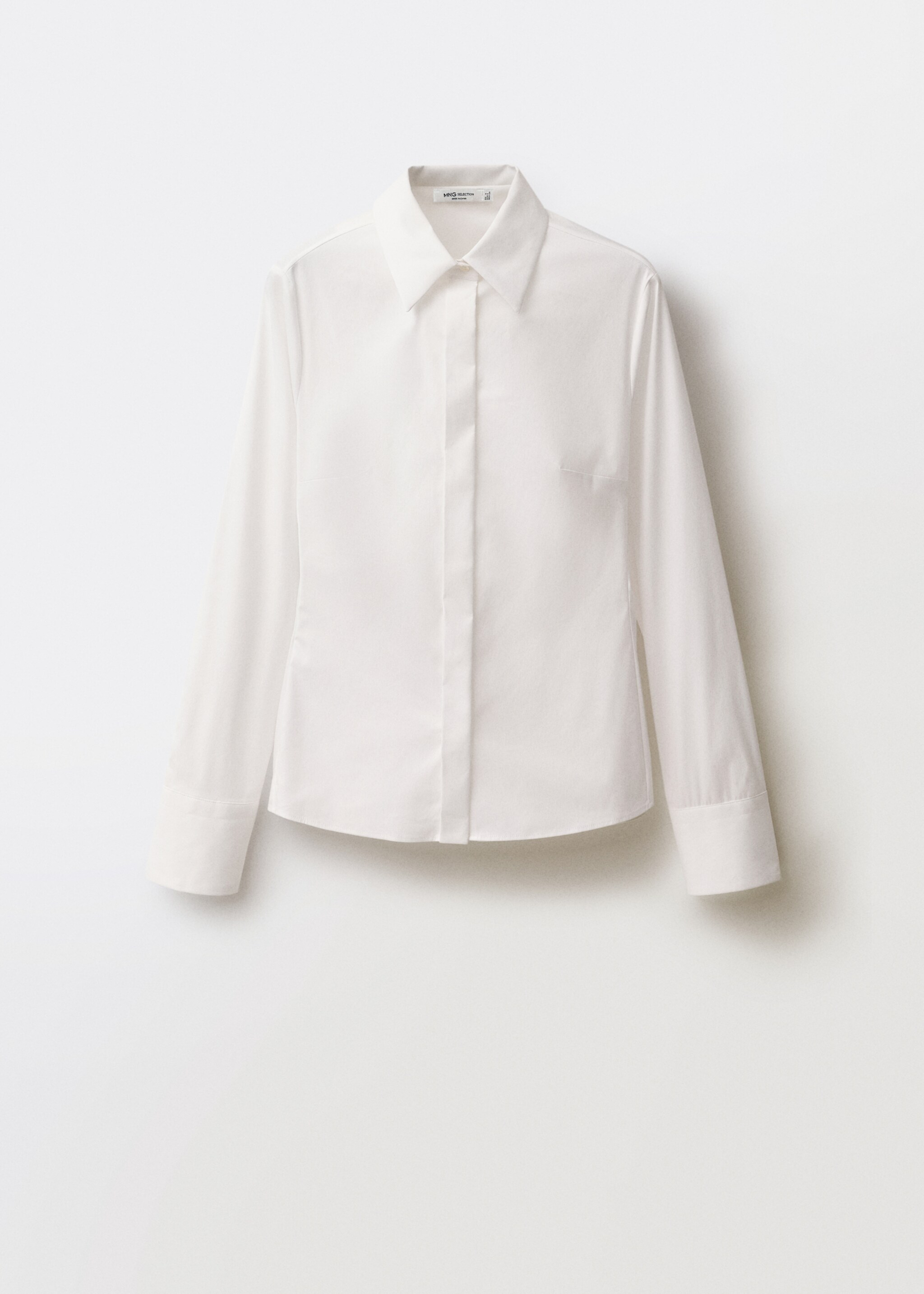 Slim-fit poplin shirt - Article without model, Off White. Ref: 87034082-00.