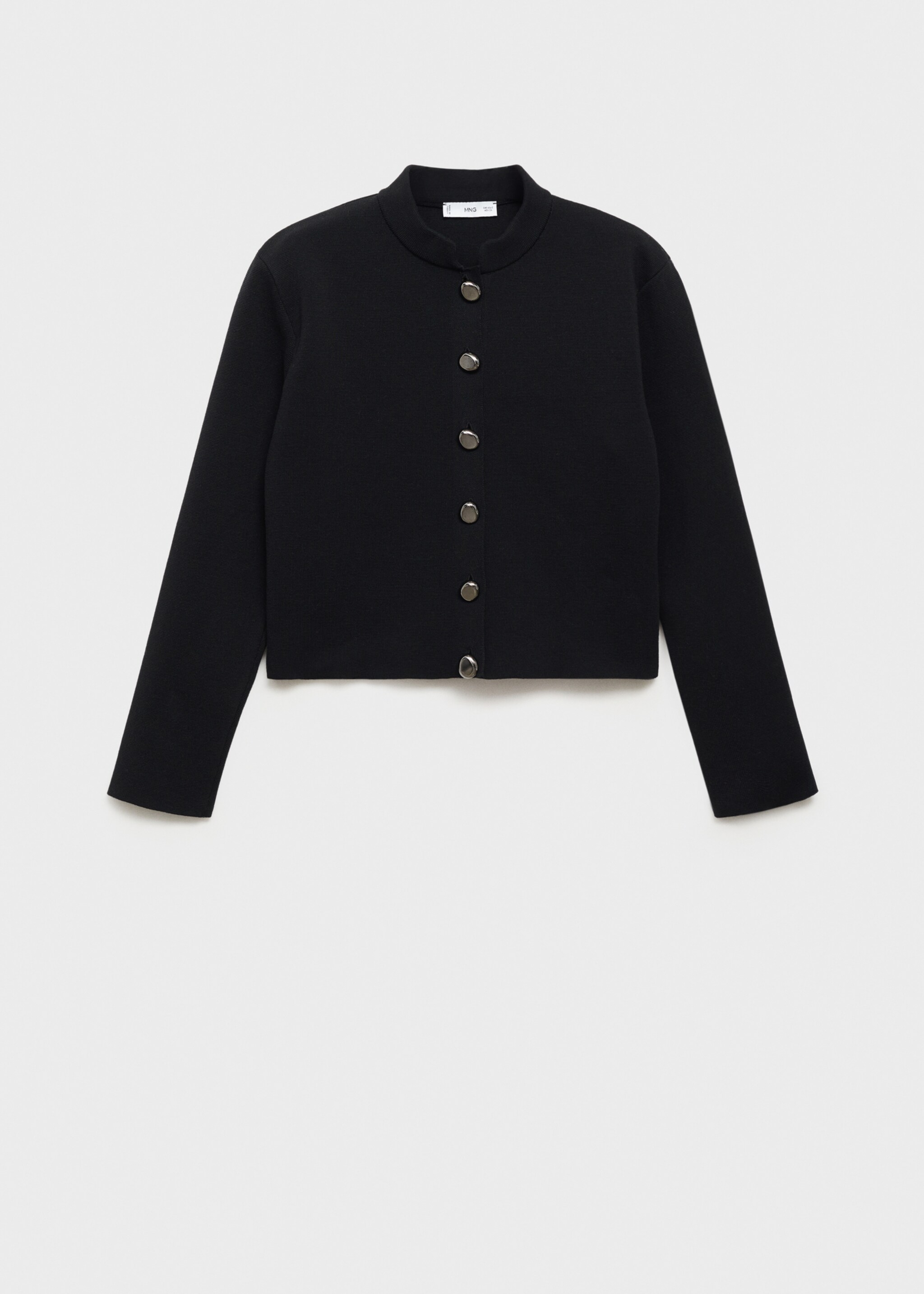 Veste à col officier boutons bijoux - Article sans modèle, Noir. Ref: 87034090-00.