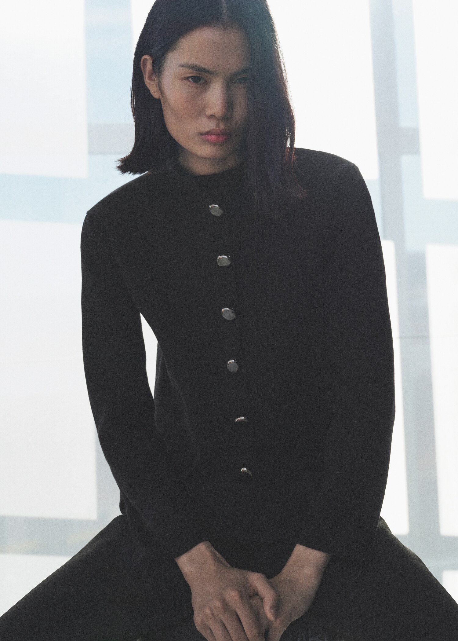 Veste à col officier boutons bijoux - Détail de l'article 1