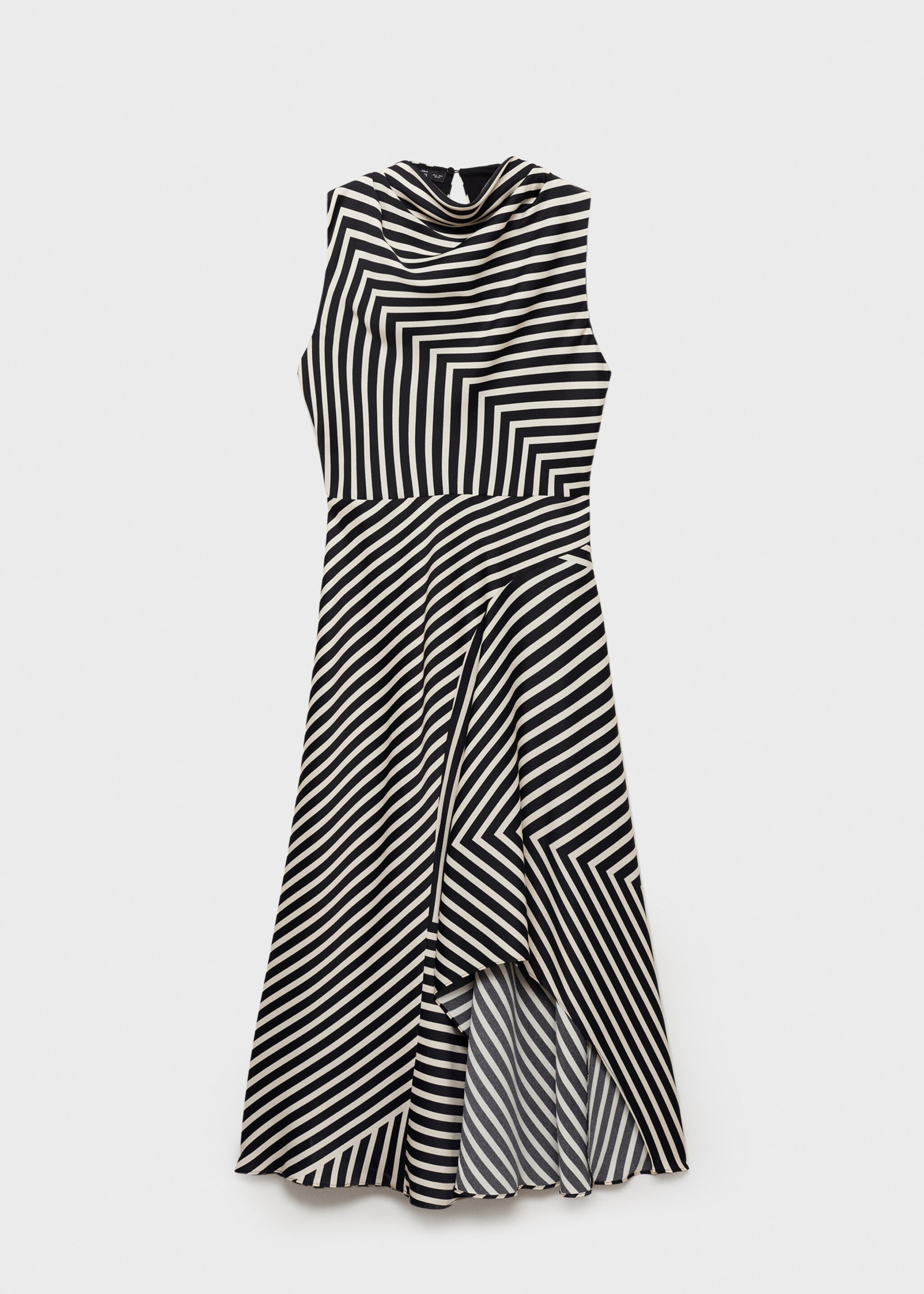 Robe asymétrique imprimé à rayures - Article sans modèle, Noir. Ref: 87034091-00.