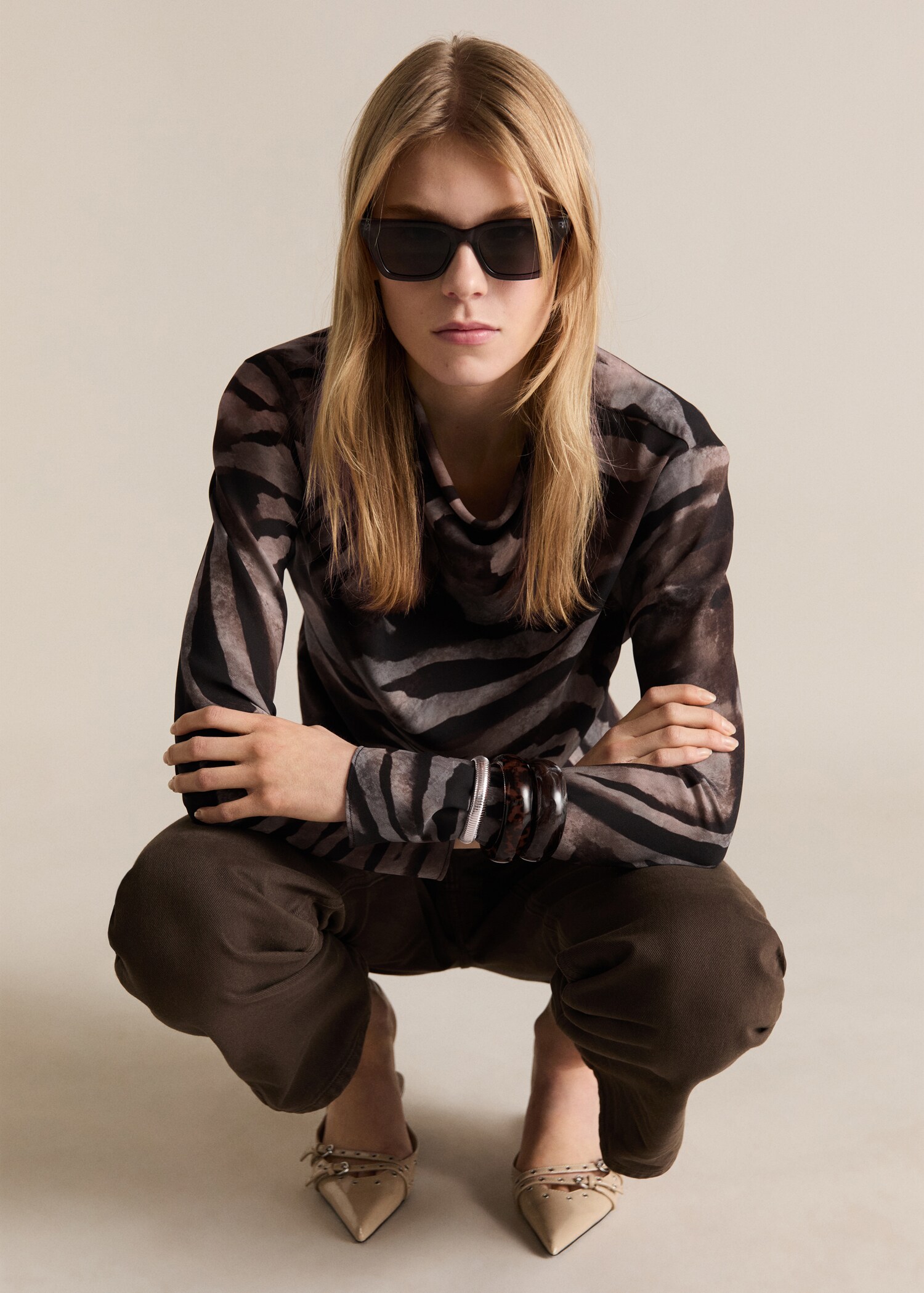 Zebra satin blouse - Details of the article 2