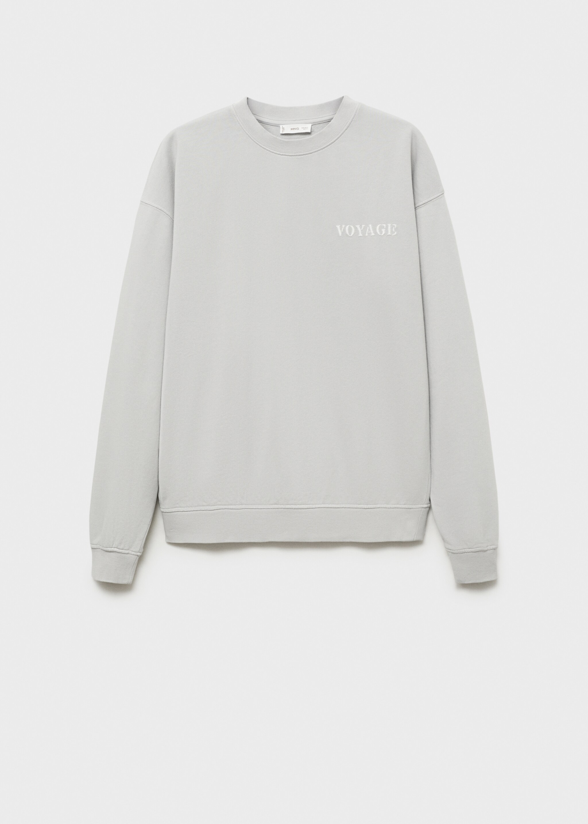 Bavlněná mikina s nápisem - Zboží bez modelu, Šedá. Ref: 87034094-00.