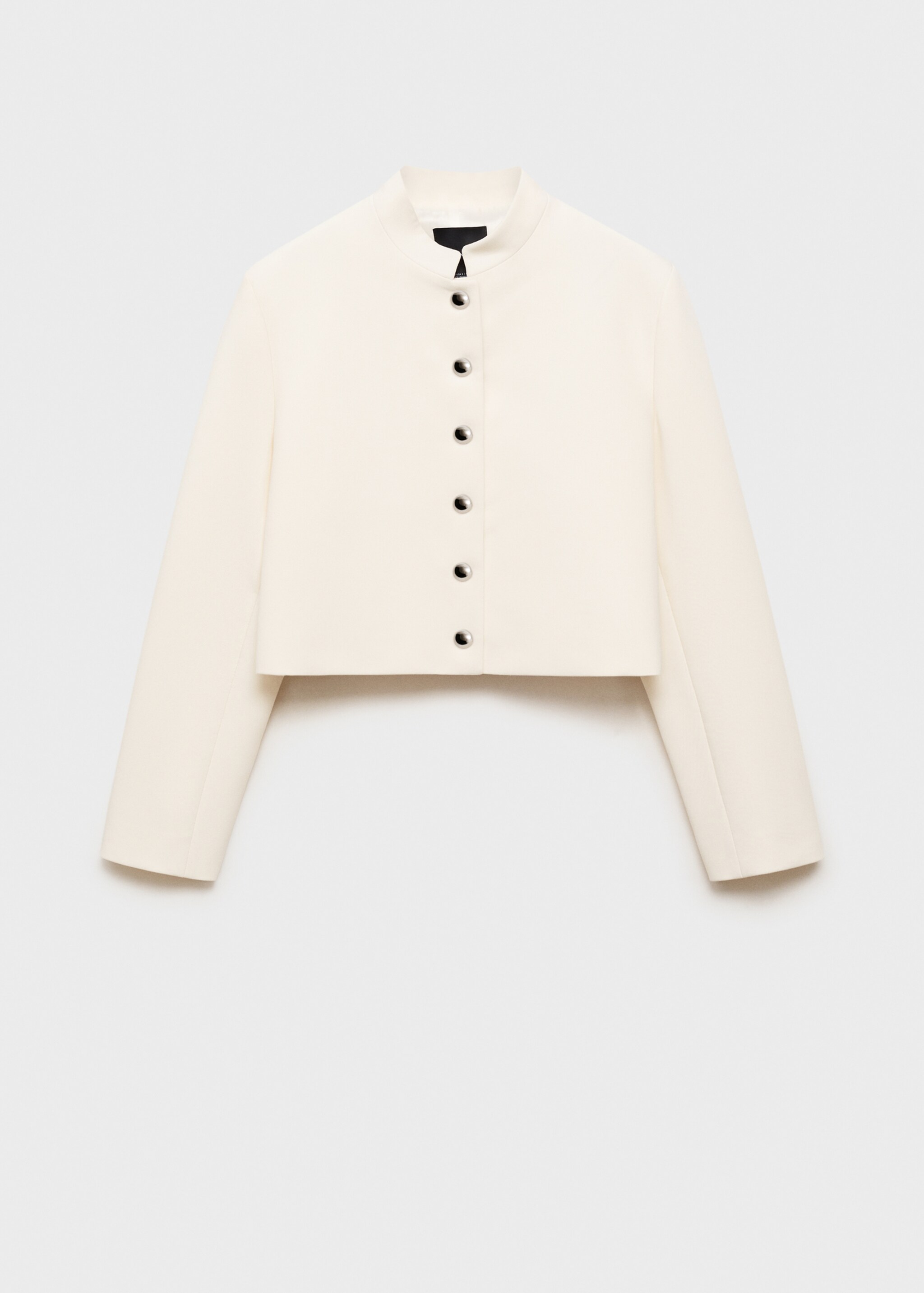 Veste crop col officier - Article sans modèle, Écru. Ref: 87034095-00.