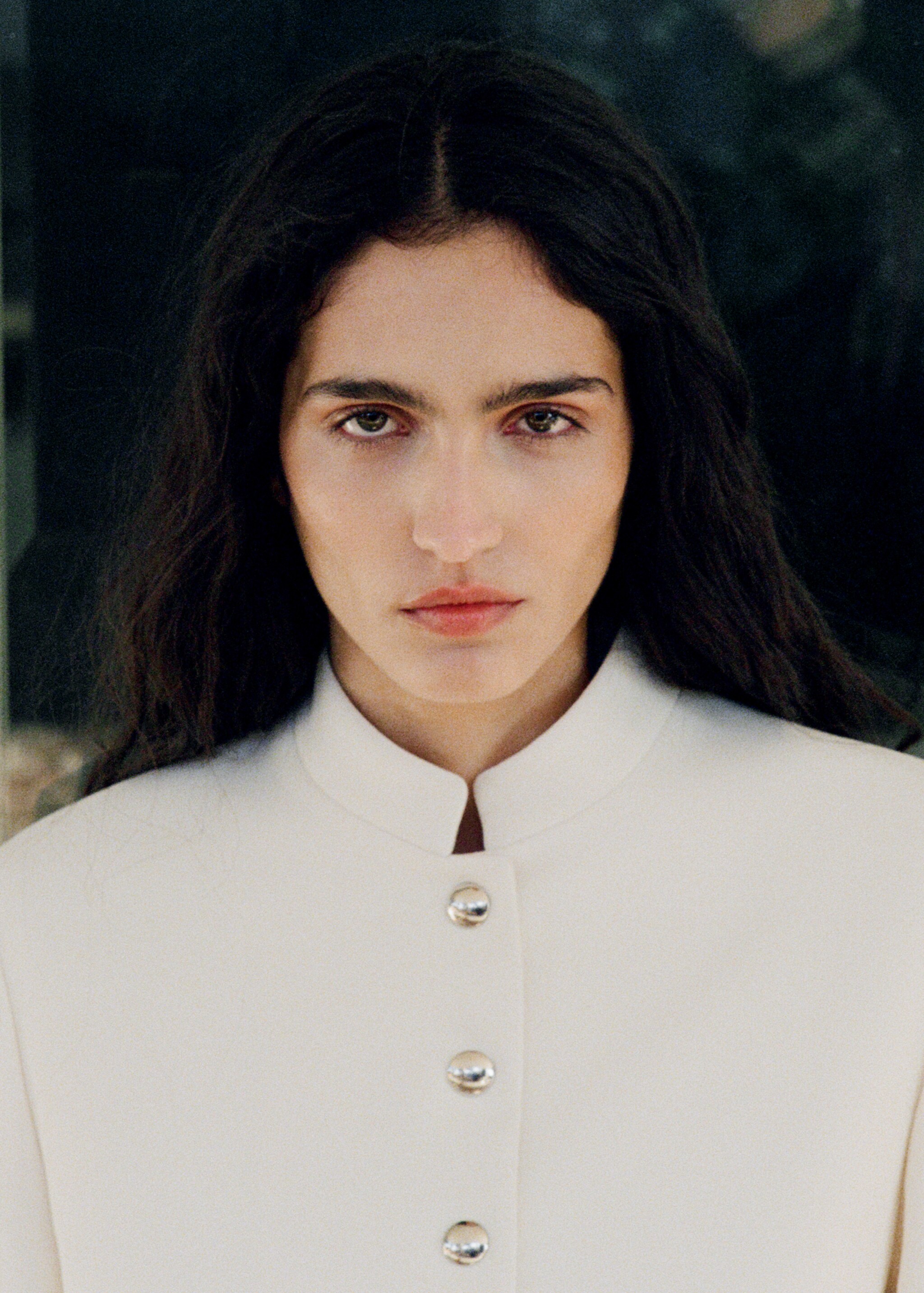 Veste crop col officier - Détail de l'article 6, Écru. Ref: 87034095-00.