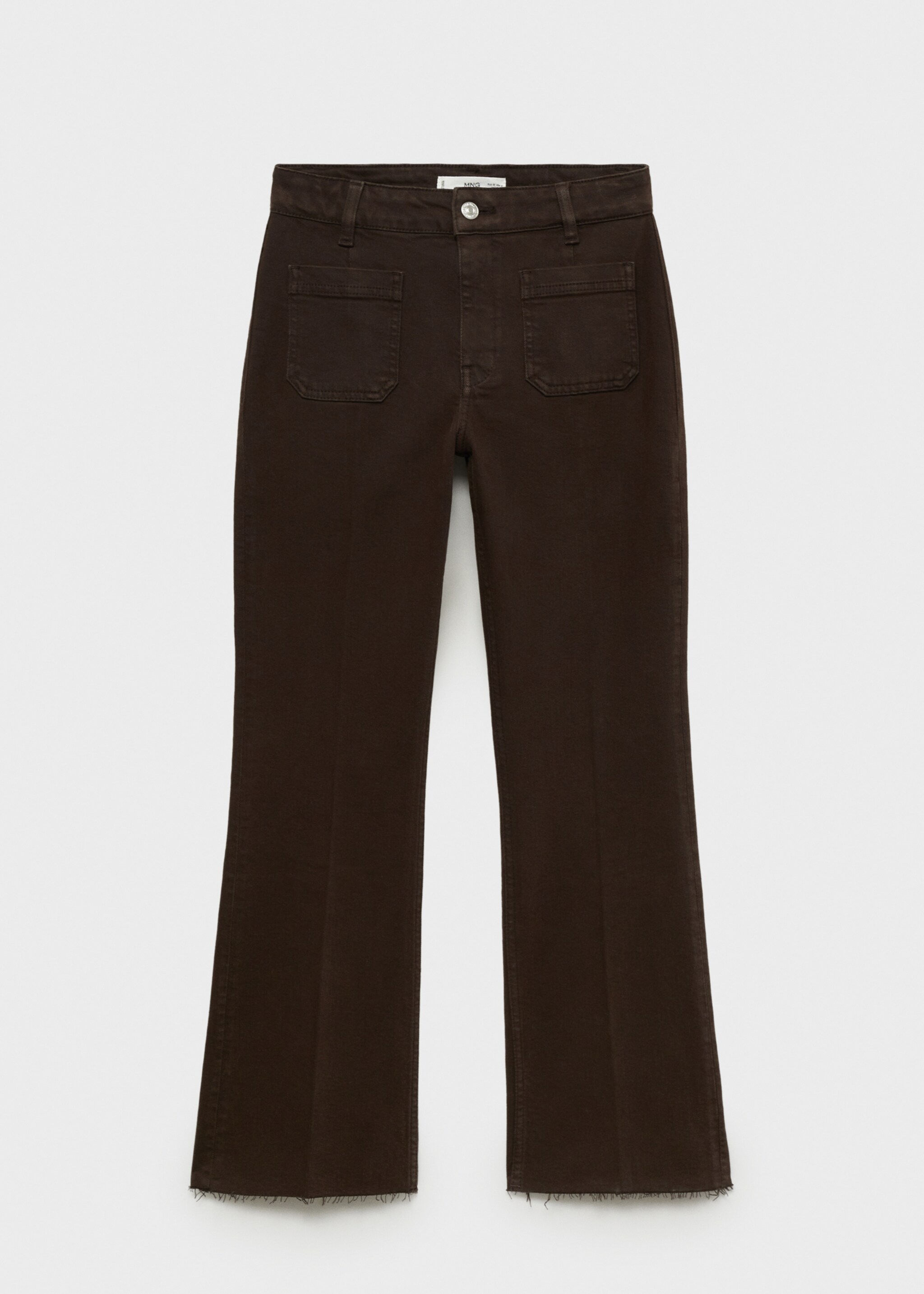 Flared cropped jeans with pockets - Article without model, Chocolate. Ref: 87034096-00.
