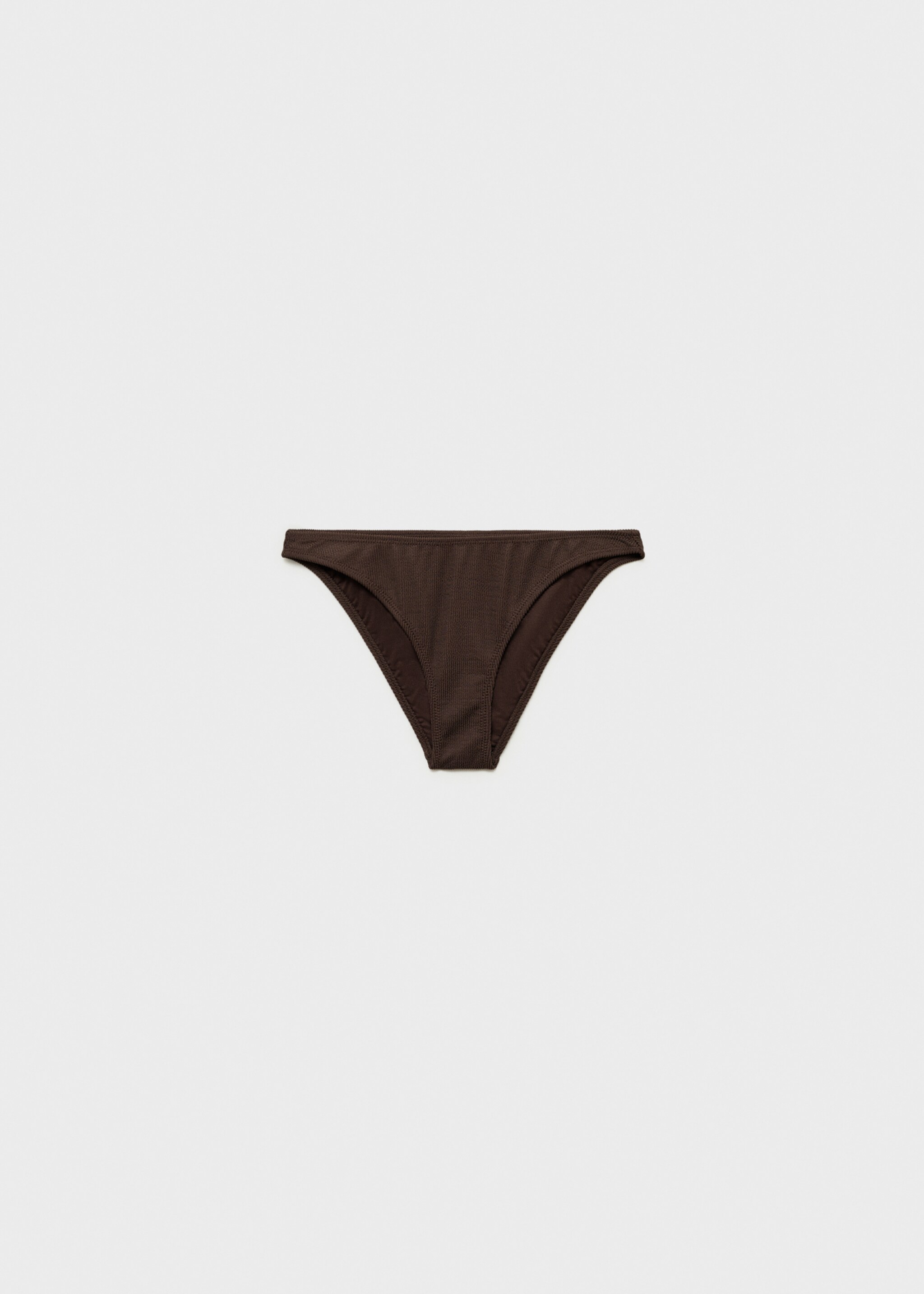 Ribbed bikini bottom - Article without model, Chocolate. Ref: 87034389-00.