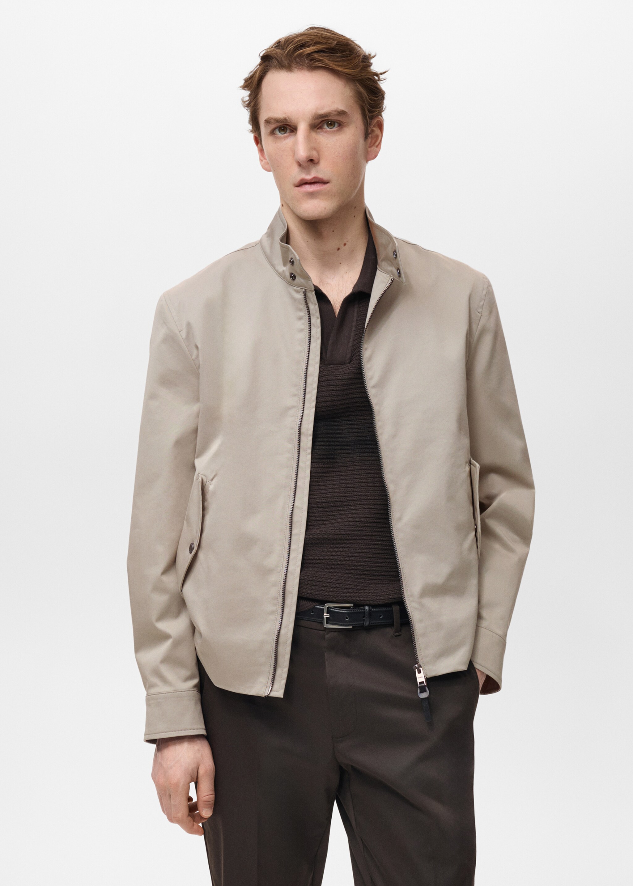 Water-repellent cotton jacket - Medium plane, Ice Grey. Ref: 87034391-00.