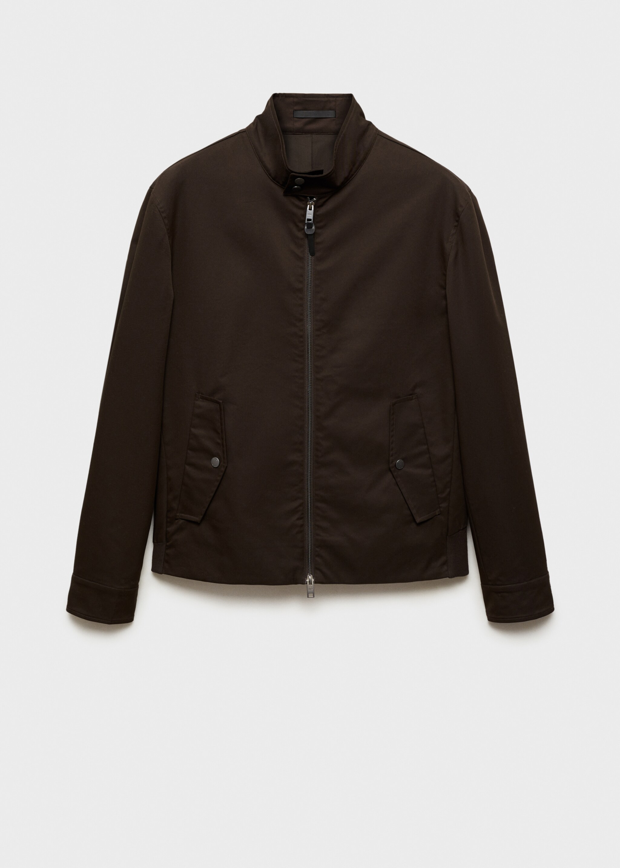 Water-repellent cotton jacket - Article without model, Chocolate. Ref: 87034391-00.